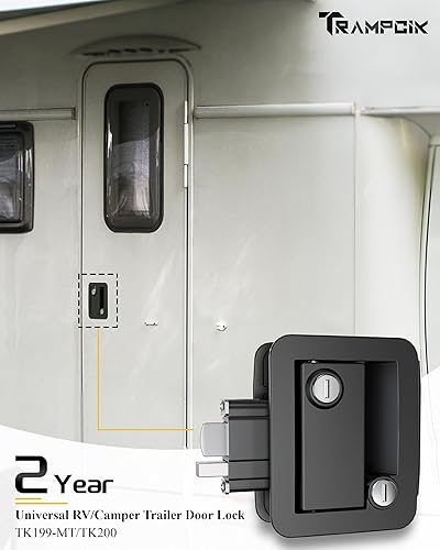 Miniatura 2 de Cerradura de puerta de plástico de ingeniería para cámper, reemplazo de cerradura de puerta de caravana, ajuste de agujero de 3.65 x 2.95 pulgadas,