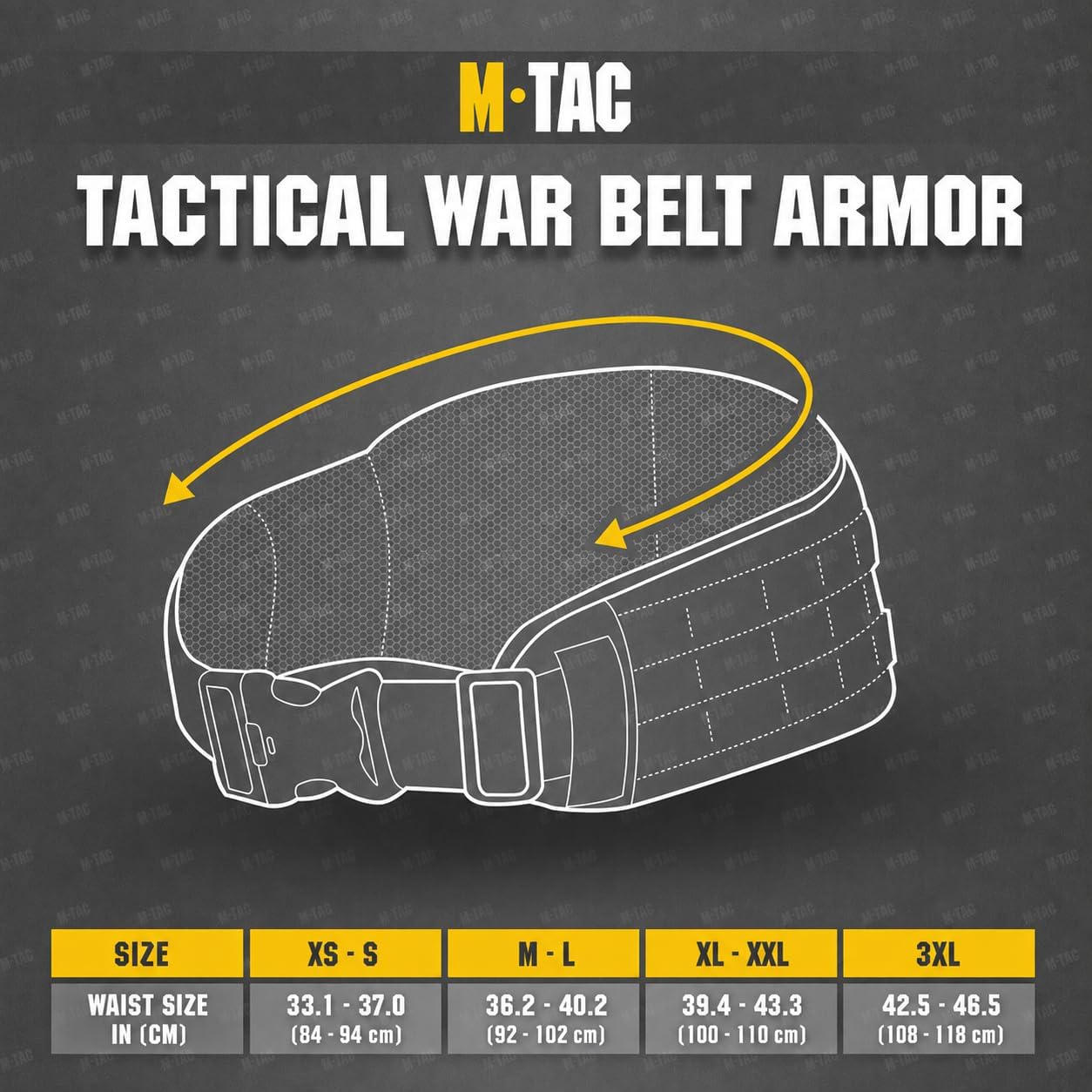 M-Tac Tactical MOLLE Battle Belt, Heavy Duty Cordura 500D Gear Belt with Padded Mesh, Quick-Release Buckle
