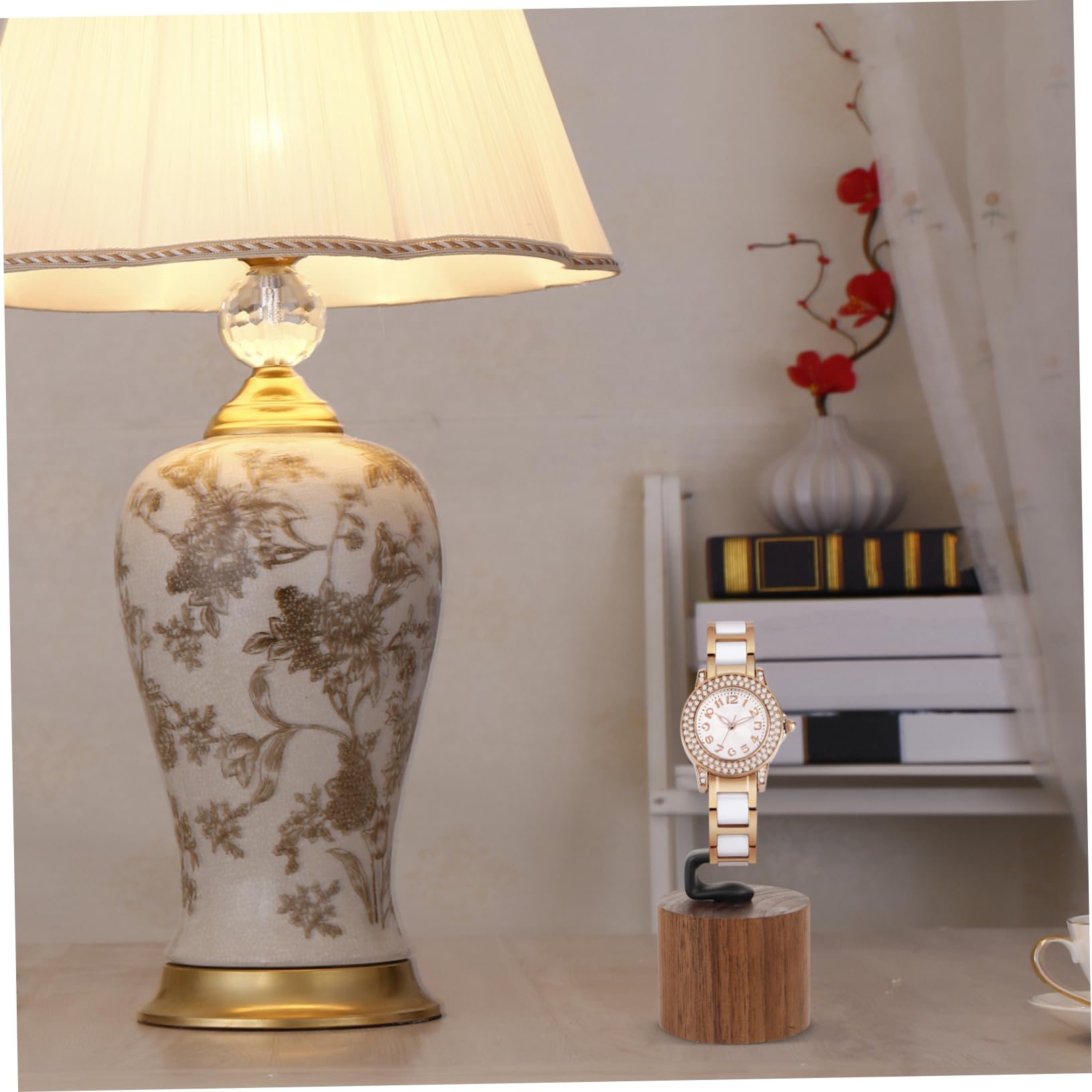 GALPADA 4 Stück Uhrenständer uhrenaufbewahrung watch storage Showregal Aufbewahrungsständer für Armbanduhren Aufbewahrungsständer für Uhren Schwarze Walnuss Ausstellungsstand Lagerregal
