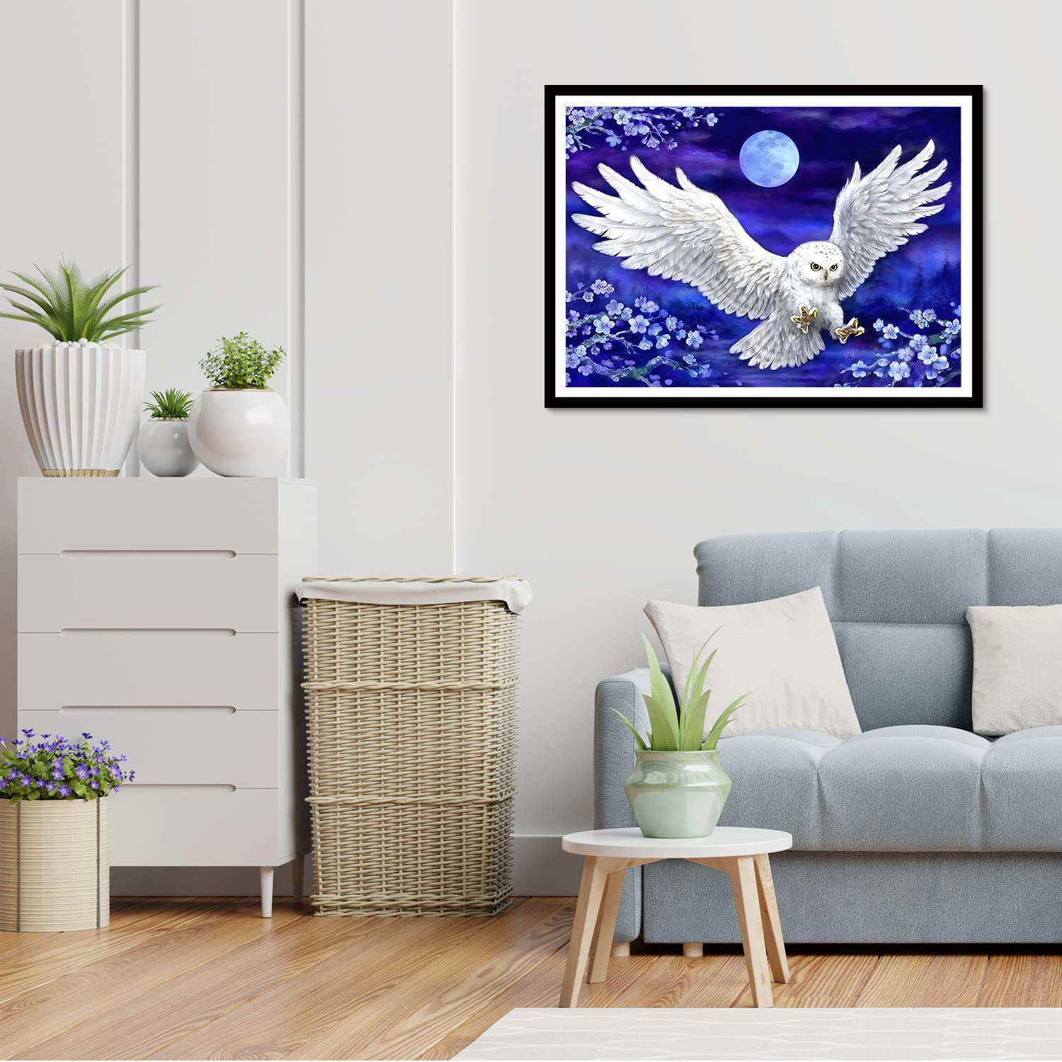 AIRDEA Snowy Owl Full Drill Diamond Art Kits Adults, 5D DIY Diamond Painting Kit - Image 3
