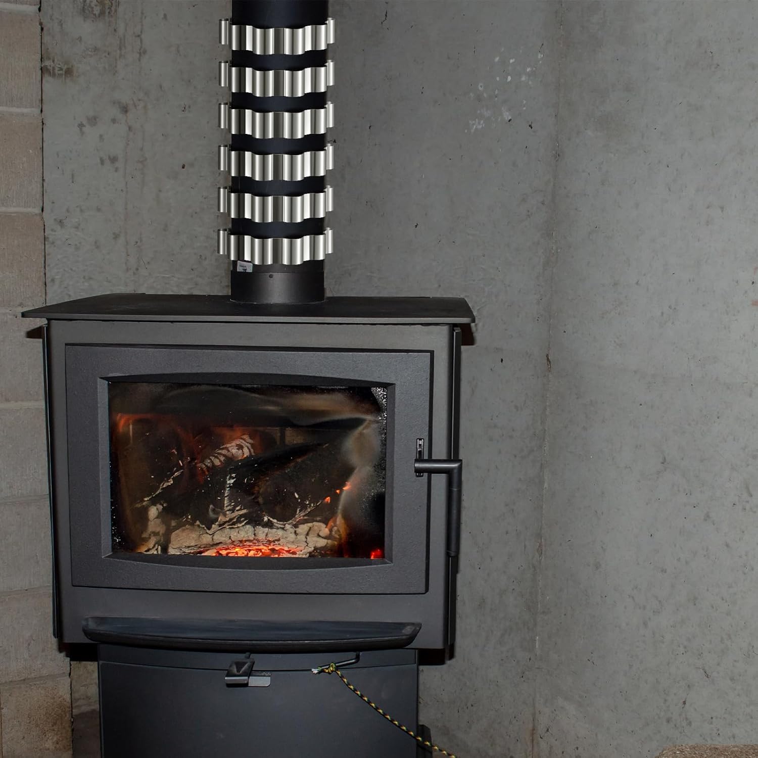 Pelopy 6 Pack Stovepipe Heat Reclaimer 6 Inchstovepipe Radiator Rings Stove Pipe Heats Exchanger Fuel Efficient Collars Capture Heat from Stove Pipe