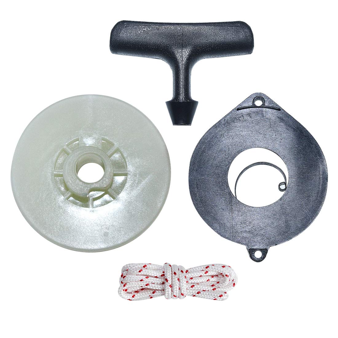 Kit de cuerda de agarre de resorte de polea de arranque de retroceso para Husqvarna 445 450 460 motosierra reemplazar 537092501 2