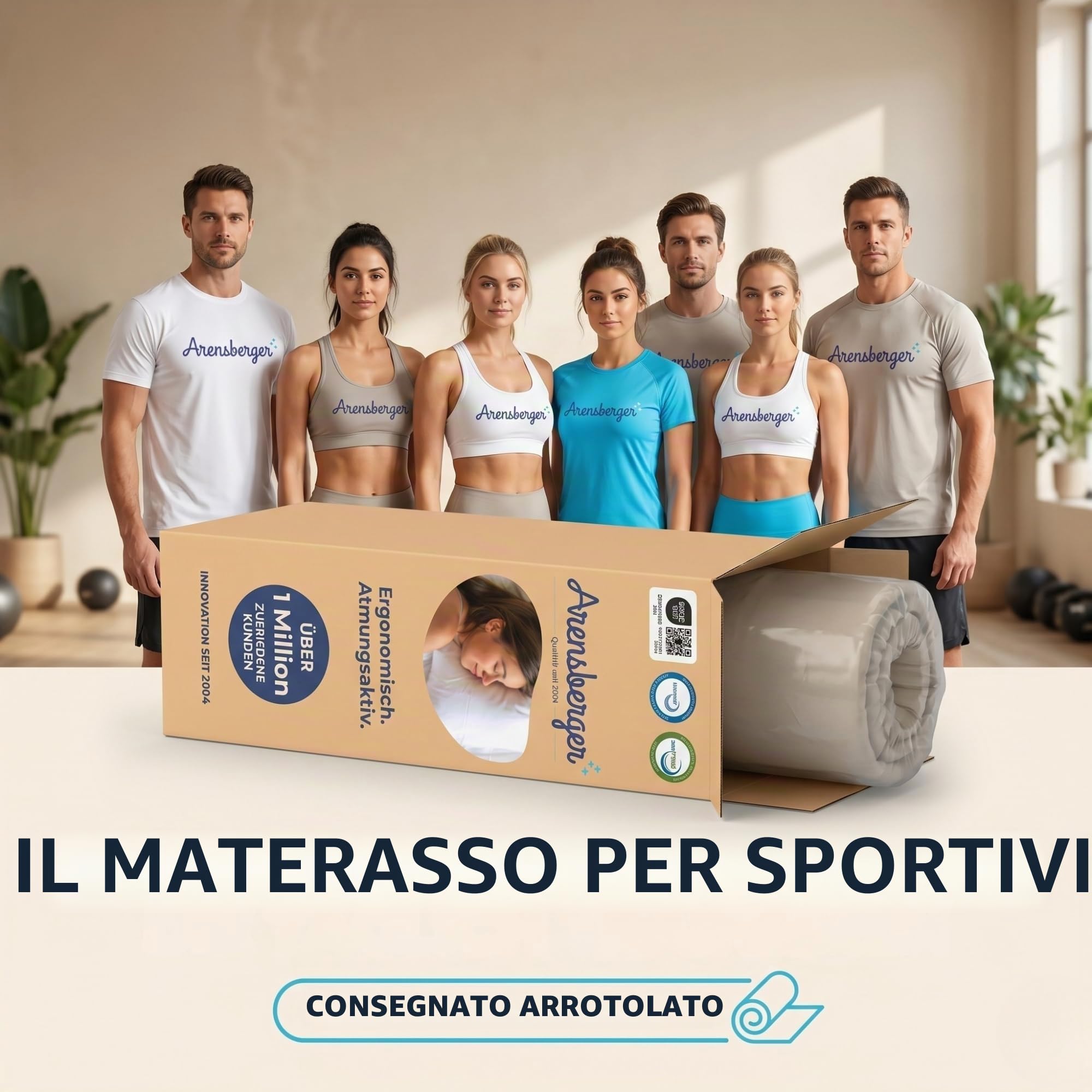 Arensberger Lena, materasso a molle con memory foam, 160 x 200 cm, altezza 21 cm, durezza H3/H4, materasso a molle insacchettate, materasso arrotolabile, ergonomico