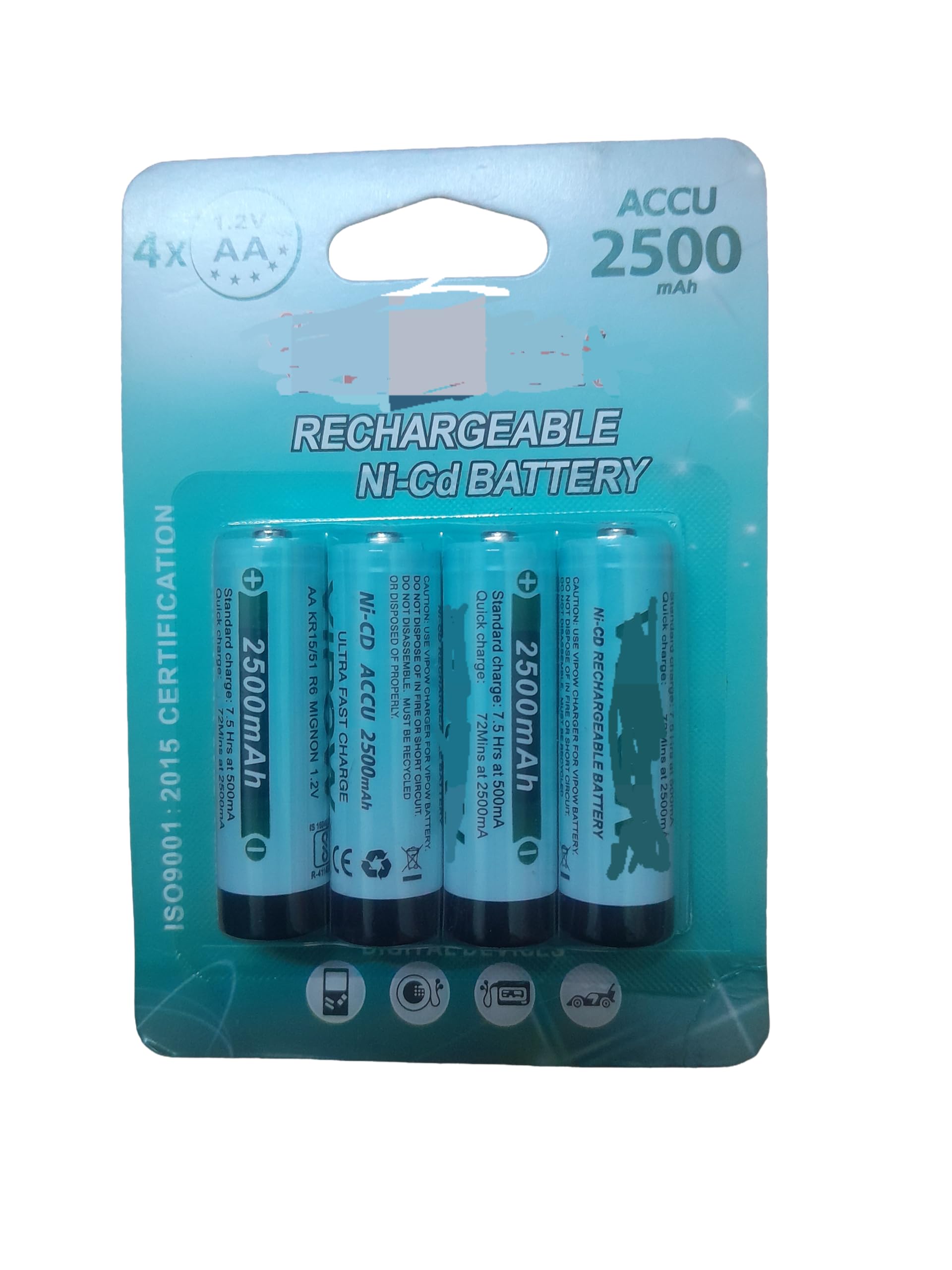 Sam 4 pcs AA Size 1.2 Volt Each Rechargeable Batteries Cell 2500 mAh Each Rechargeable Cell-image-6