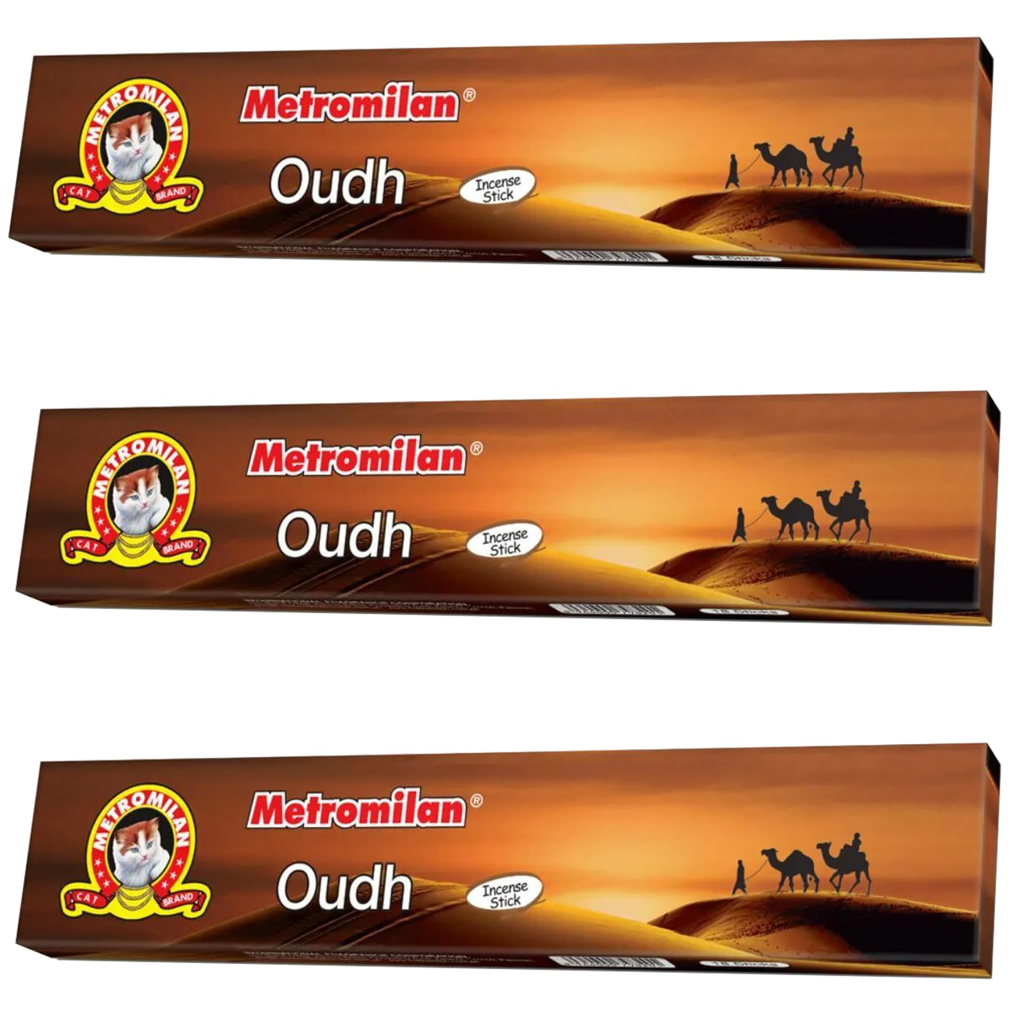 Black Horse Surrey Metromilan Oudh Metro Milan Oudh Large Incense Stick - Flavour For Prayer & Pooja 3 Packs,Total 54 Sticks (18 Sticks In Each Pack) - (Same Day Dispatch)