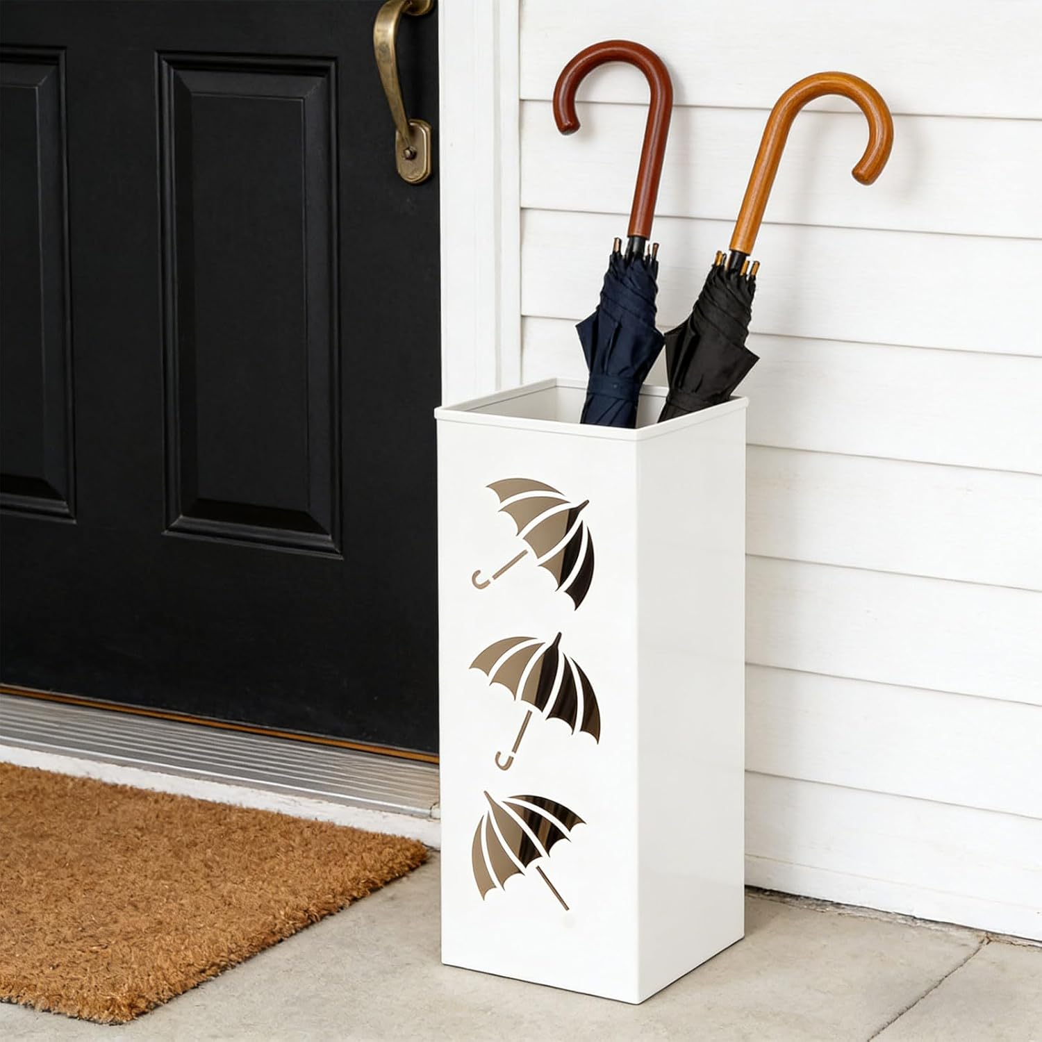 Practical Silver Umbrella Storage Unit Including Breathable Openings for Rapid Drying Execution Ventilated Flower Container