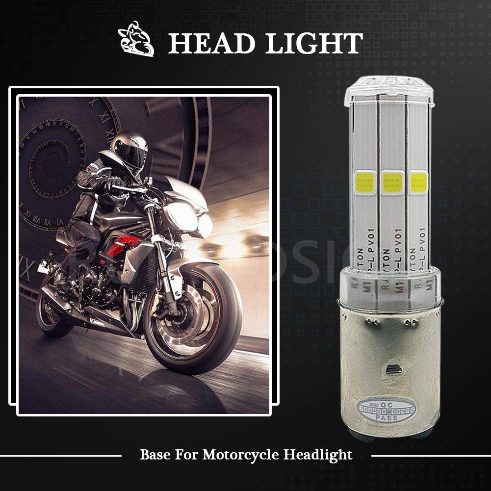 Ruiandsion 2 pezzi BA20D Lampada a LED per fari moto H6 DC 12-80V Super Luminosa