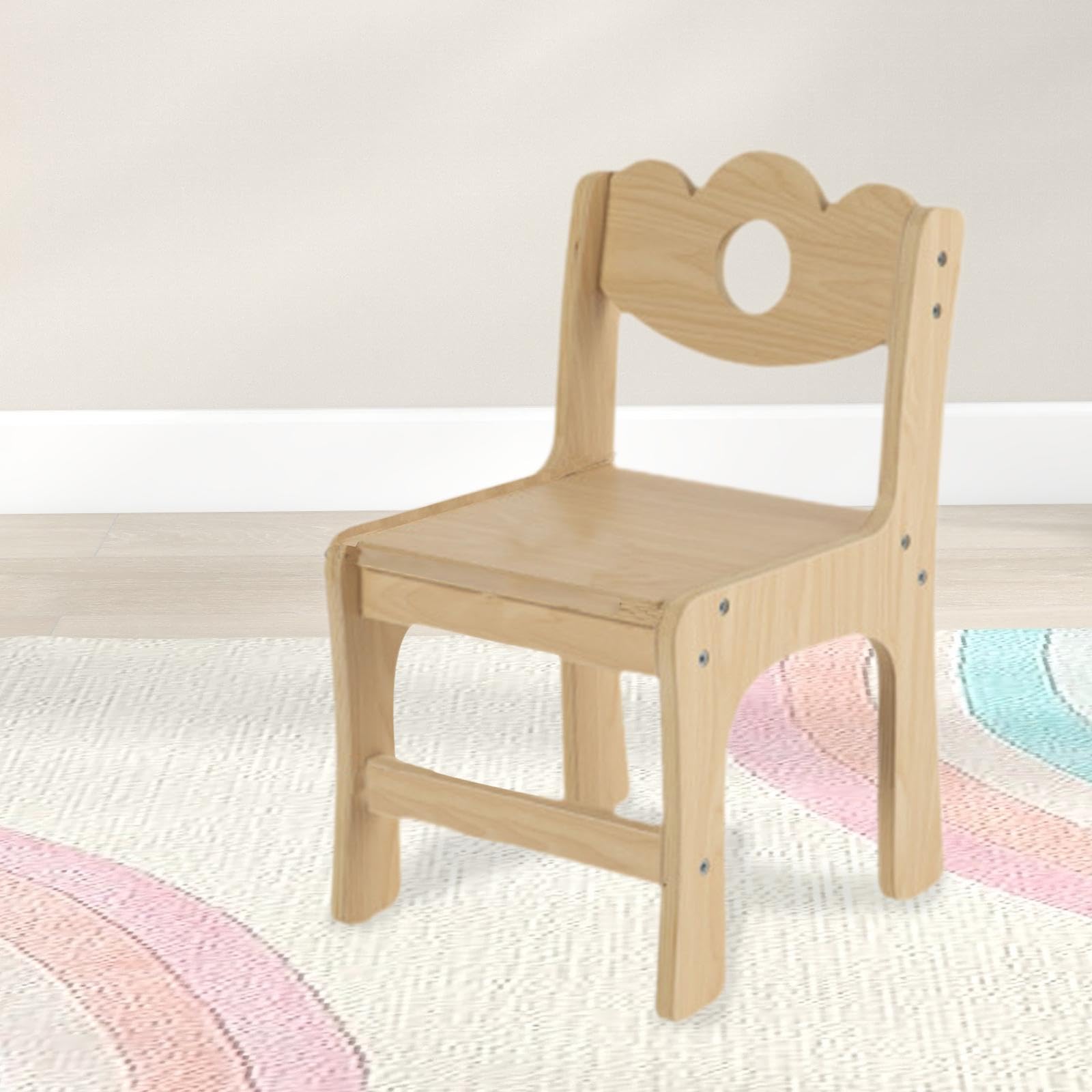 Sedia per Bambini in Legno per Tavolo Sedia in Legno Senza Braccioli per Ragazzi della Scuola