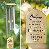 Vista 29 de Campanillas de viento cardenales – Campanillas conmemorativas personalizadas para seres queridos – Regalos de duelo y condolencias