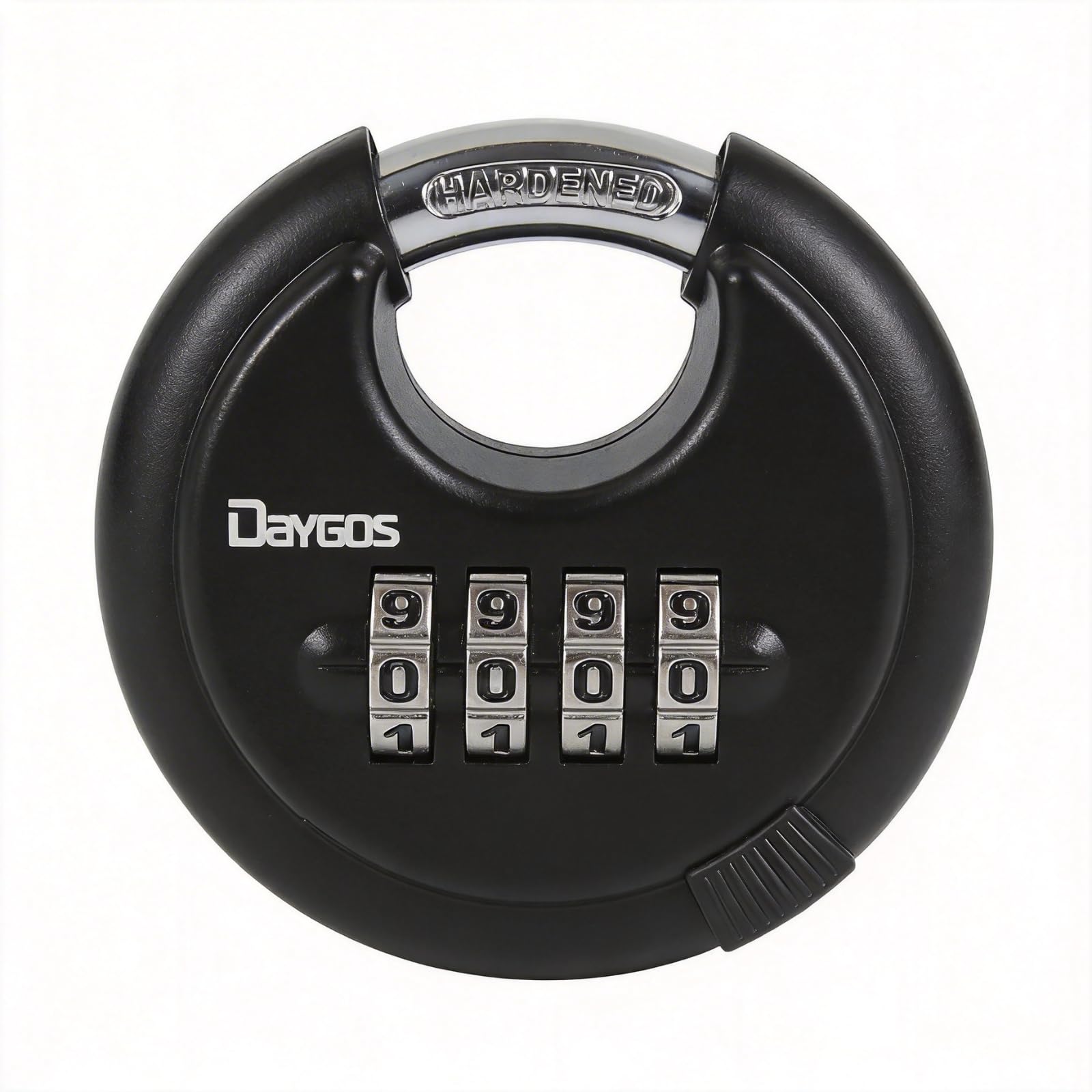 DAYGOS Heavy Duty Padlocks with Code, Outdoor Disc Combination Padlock with 9.5mm Hardened Steel Shackle, Weatherproof Combination Lock for Shed, Garage, Storage Unit, Locker(Black, 1pcs)