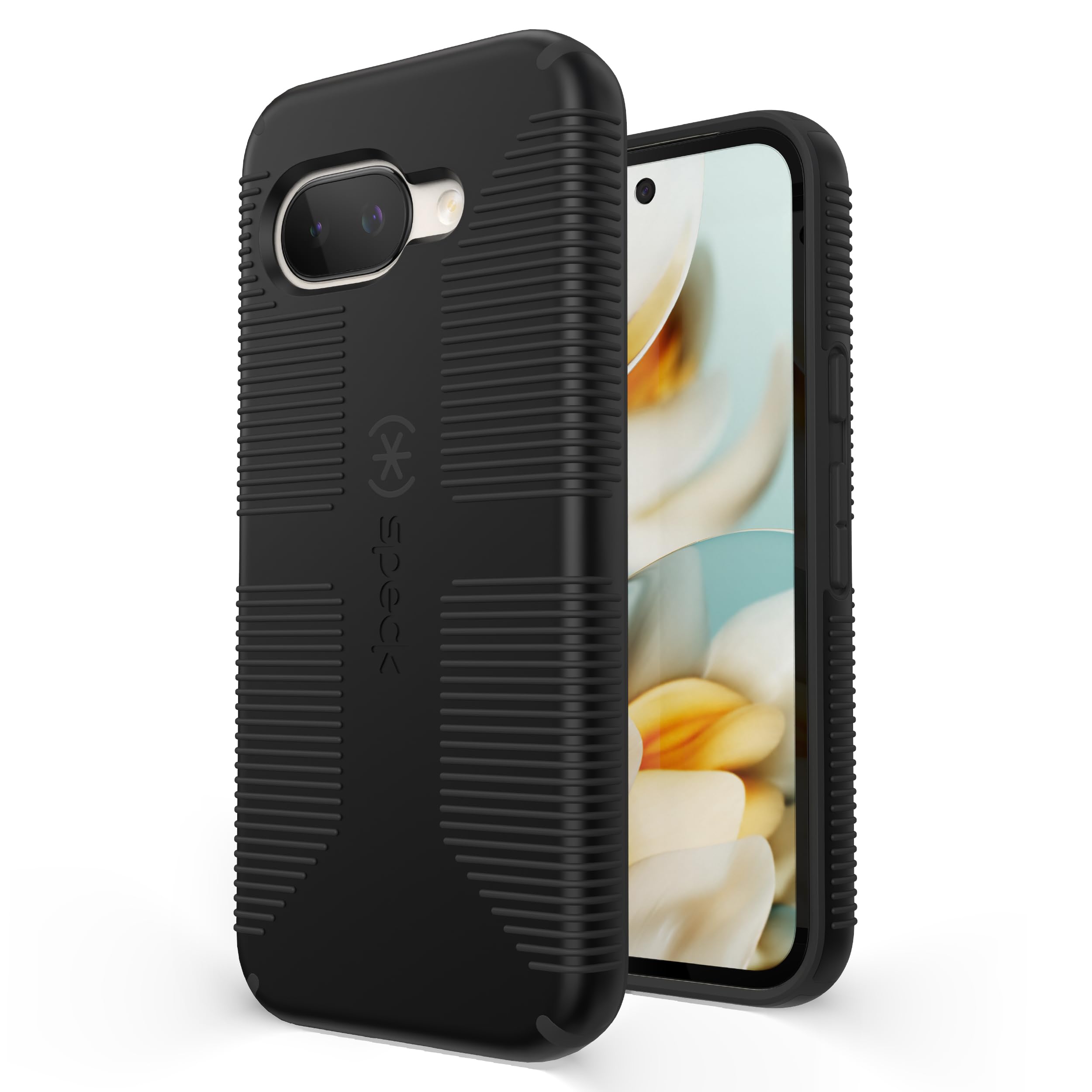 Speck Case Compatible with Google Pixel 9a - Slim Drop Protection with Raised Bezel - Advanced Impact Absorption - Soft Touch Design - Grip Phone Case - ImpactHero Grip - Black