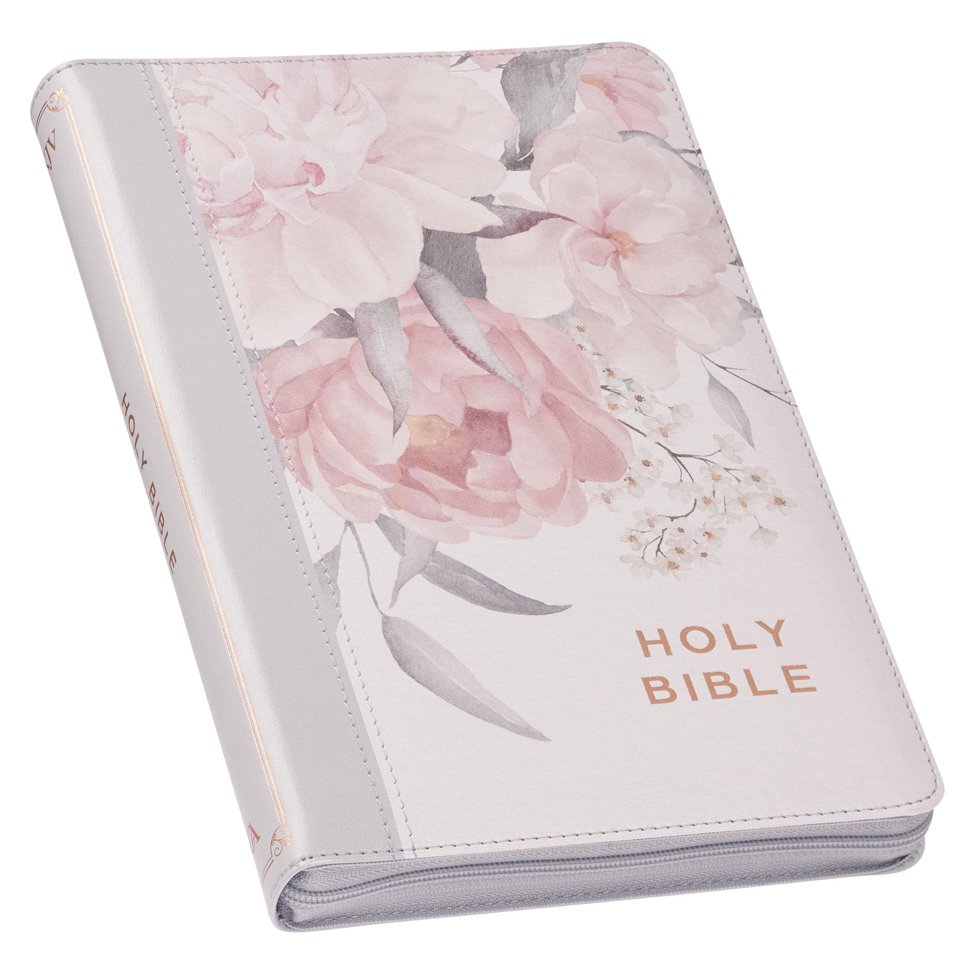 KJV Bible Deluxe Gift Faux Leather Floral Printed W/Zipper Imitation Leather – August 20, 2024