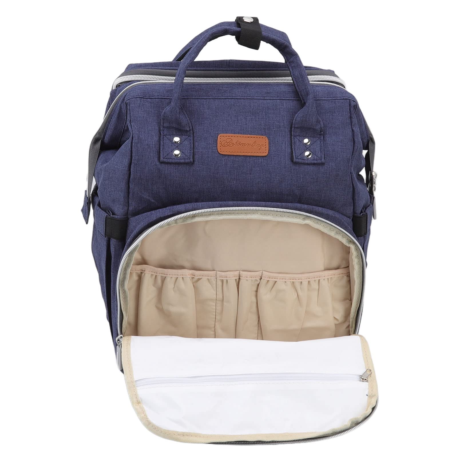 yeck Stain-Resistant Portable Folding Crib Bag Baby Diaper Bag Multi-Compartment Travel Design for Home Outdoor Activities Blue-picture-30