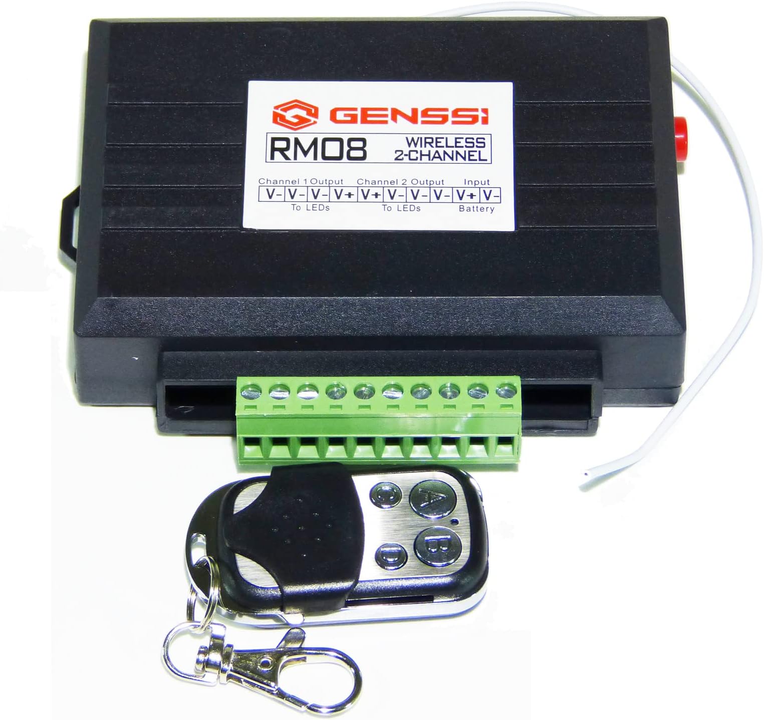 Wireless 12V 2-Channel High Power Transmitter & Receiver On/Off Strobe Flash Pulse LED Light Bars