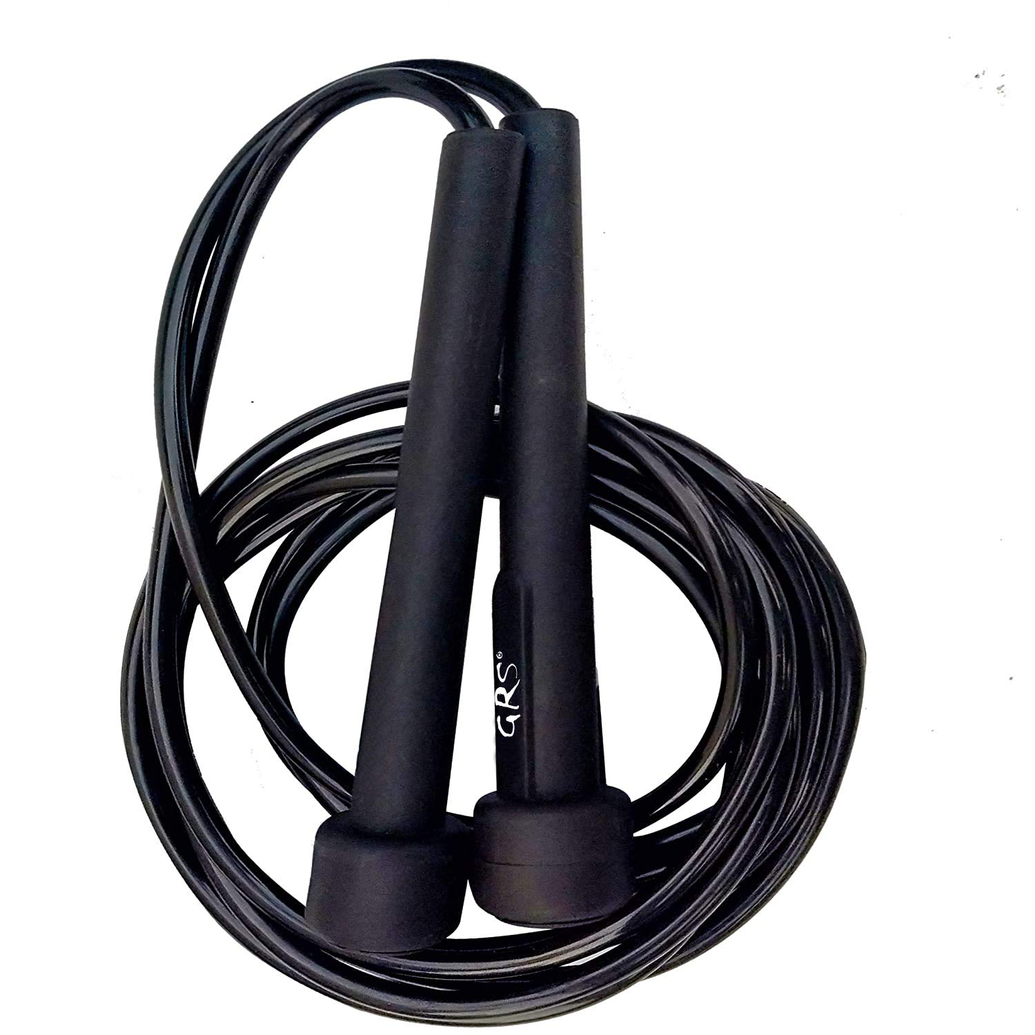 GRS® GRP_1 Skipping Rope (Black)(Pack of 1) for Men Gym, Women, Weight Loss, Kids, Girls, Children, Adult Best in Sports, Fitness, Exercise, Workout