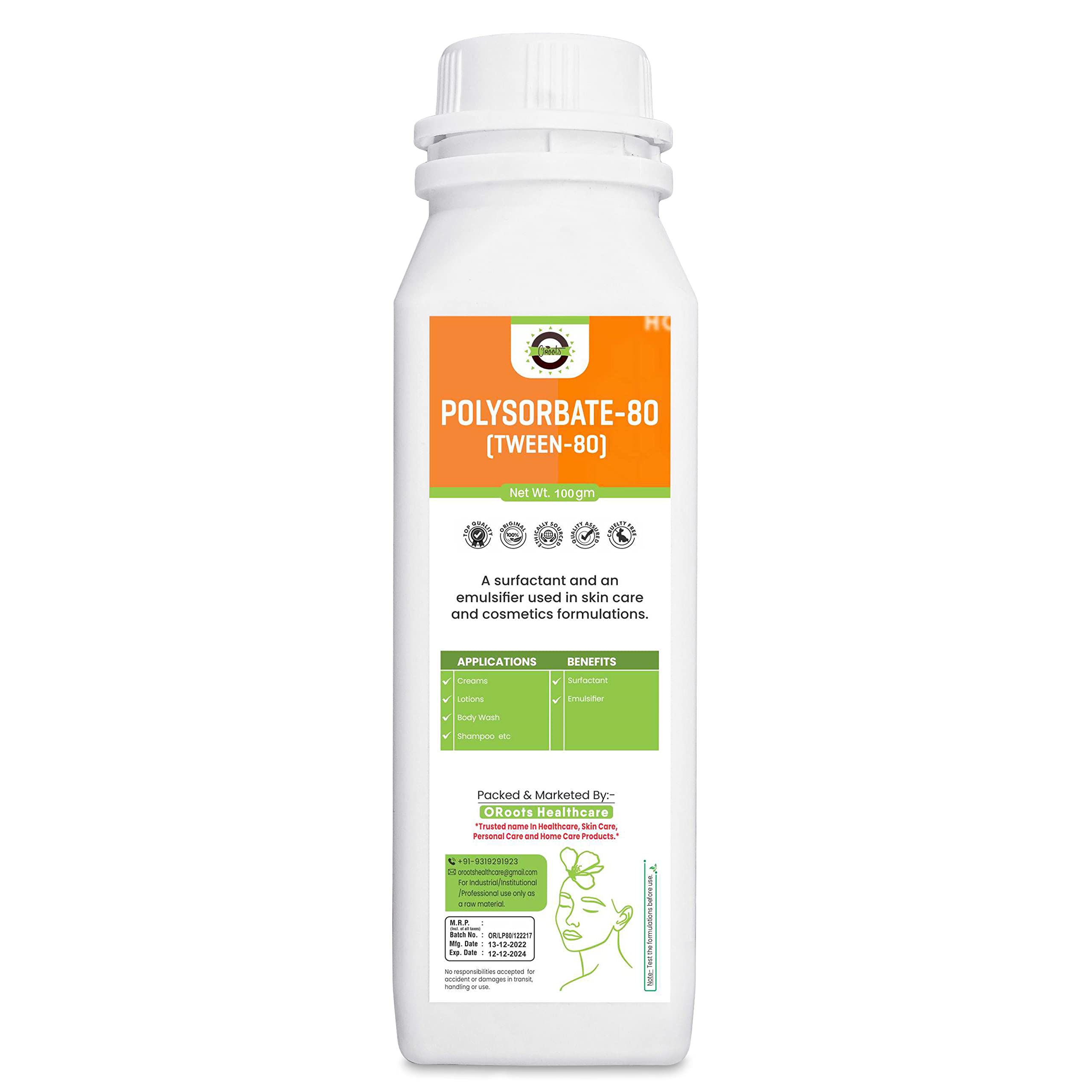 See full amazon price history chart for OROOTS Polysorbate 80 (Tween 80) 100gm OROOTS Polysorbate 80 (Tween 80) 100gm (B0C3HMJ1DB) Amazon Price History, Amazon Price Tracker