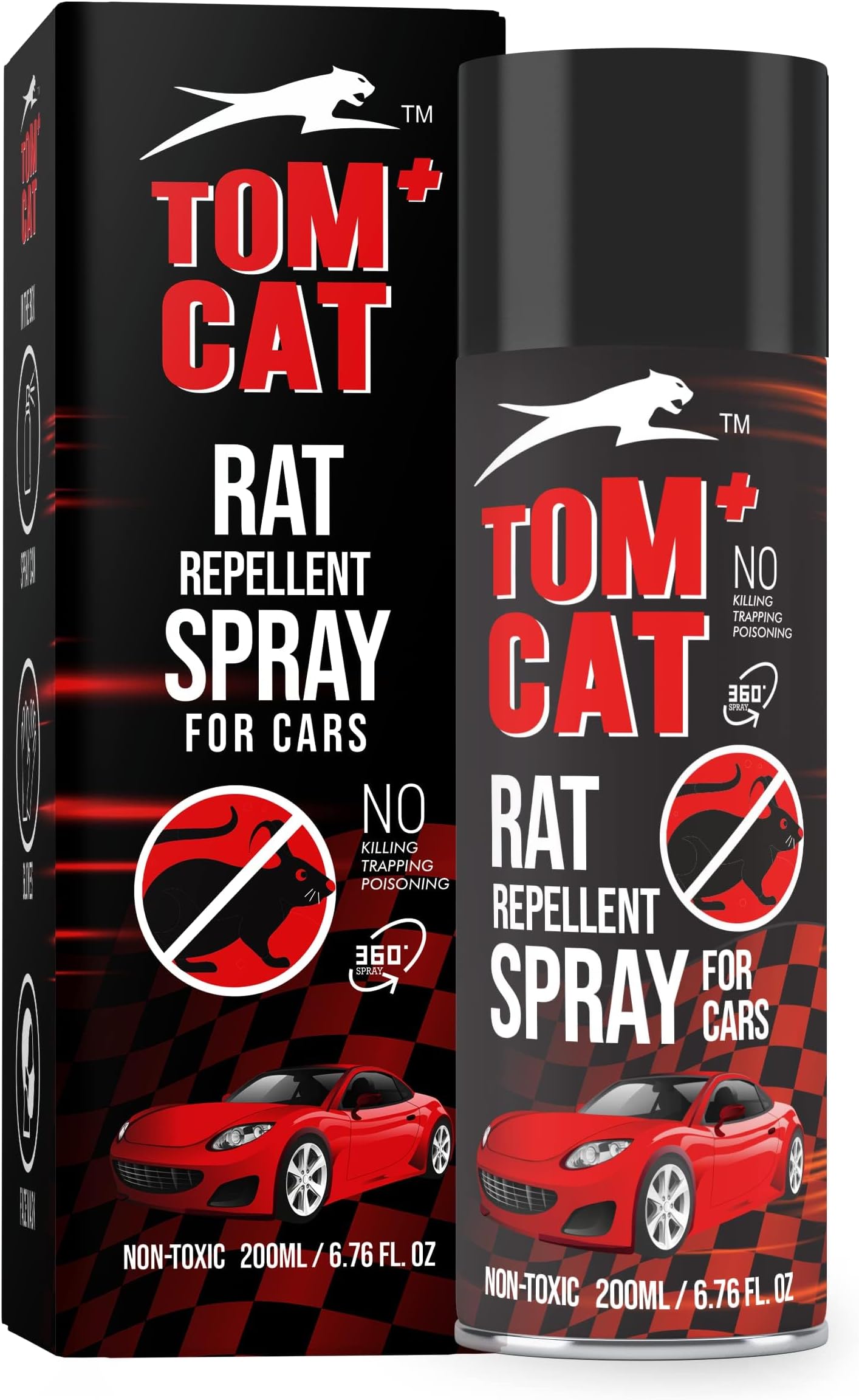 Shadow Securitronics Tom Cat Rat Repellent with Protective Mask & Gloves Spray for Car Highly Effective Last 1 Year Leak Free Repellent Easy to Spray Pack of 1