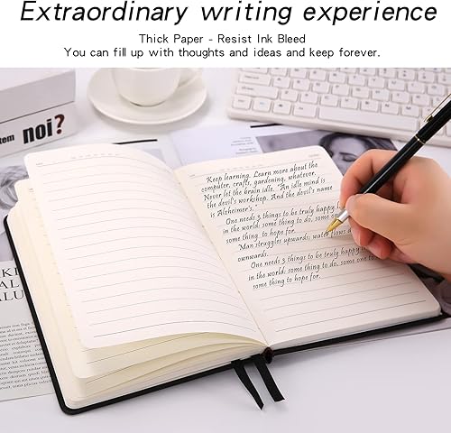 Miniatura 4 de Cuaderno de tapa dura para hombre y mujer, cuadernos rayados para el trabajo, diario universitario A5, papel grueso de alta calidad de 3.53 ozyd,