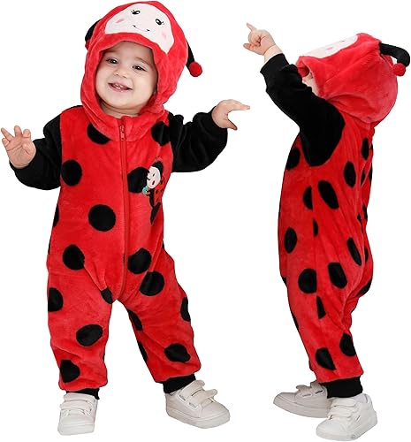 Miniatura 79 de TONWHAR Baby Boy's Girl's Animal Bodysuit Infant And Toddler's Romper Jumpsuit Halloween Costume Partywear Mono marrón