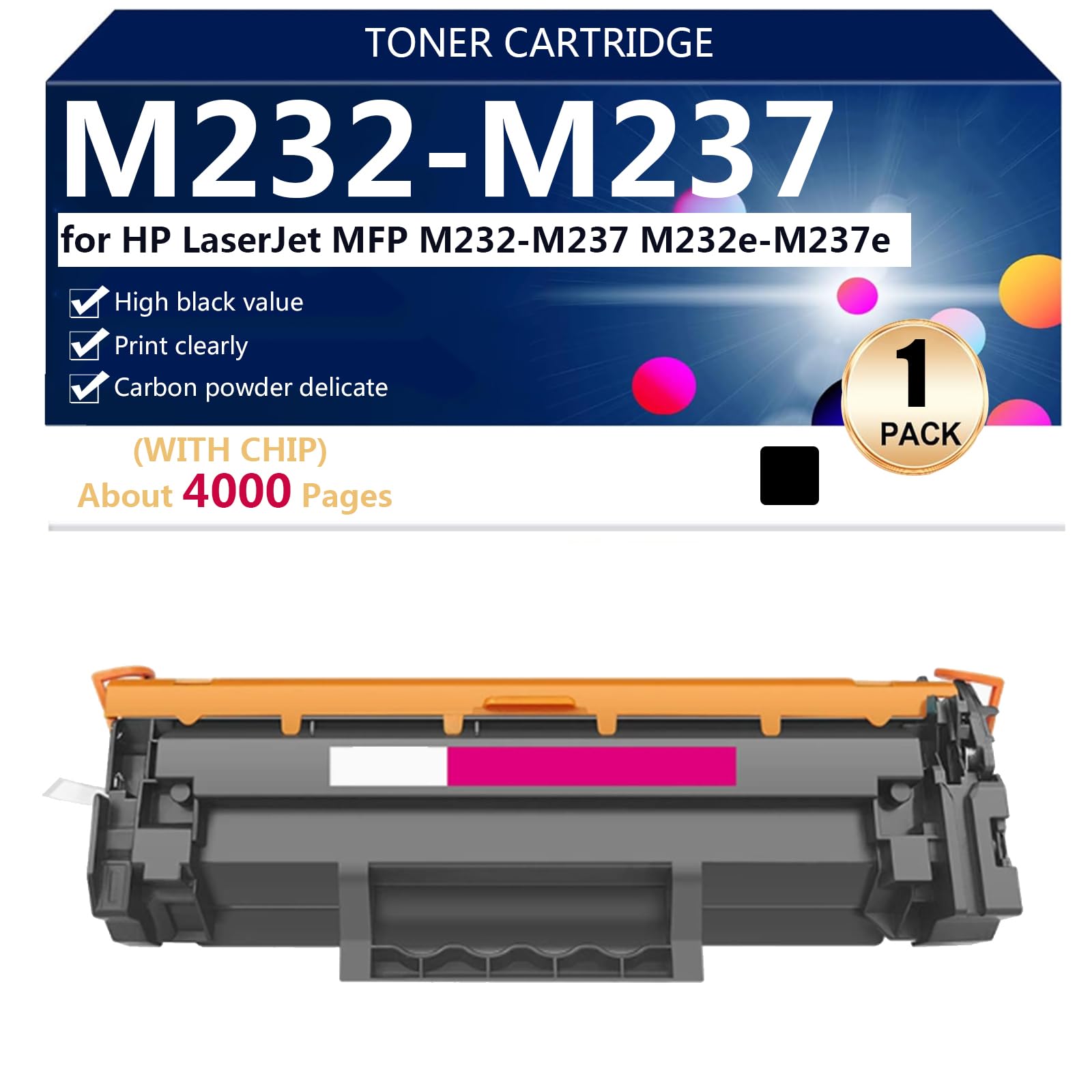 M232-M237 Cartucce di Toner Compatibili per HP LaserJet MFP M232-M237 M232e-M237e Stampante, Alta Capacità 4000 Pagine,Black-1 pack