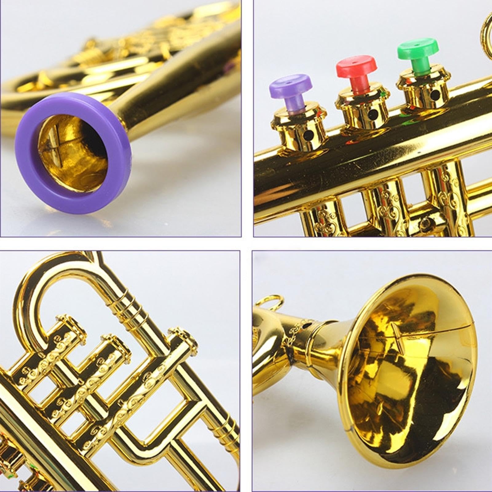 Tromba Giocattolo Per Bambini – ABS 12x9x34cm | Tromba D'argento, Giocattolo Simulato Strumento Trombetta Divertente Per Bambini, Strumenti A Fiato Strumenti A Ṕer Ragazzi Ragazze B́ambini Picc