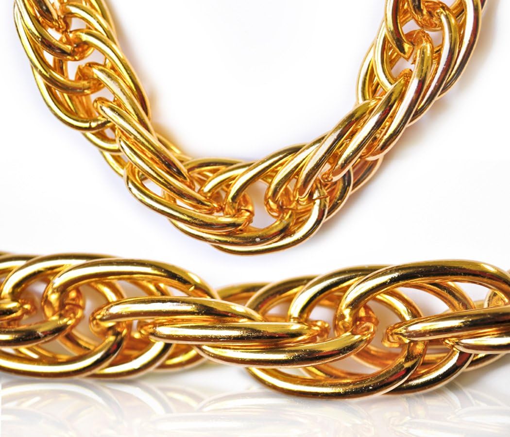 Arsimus 40-Inch Heavy Gold-Tone Dookie Chain for 80s and 90s Rapper Costume - Image 2