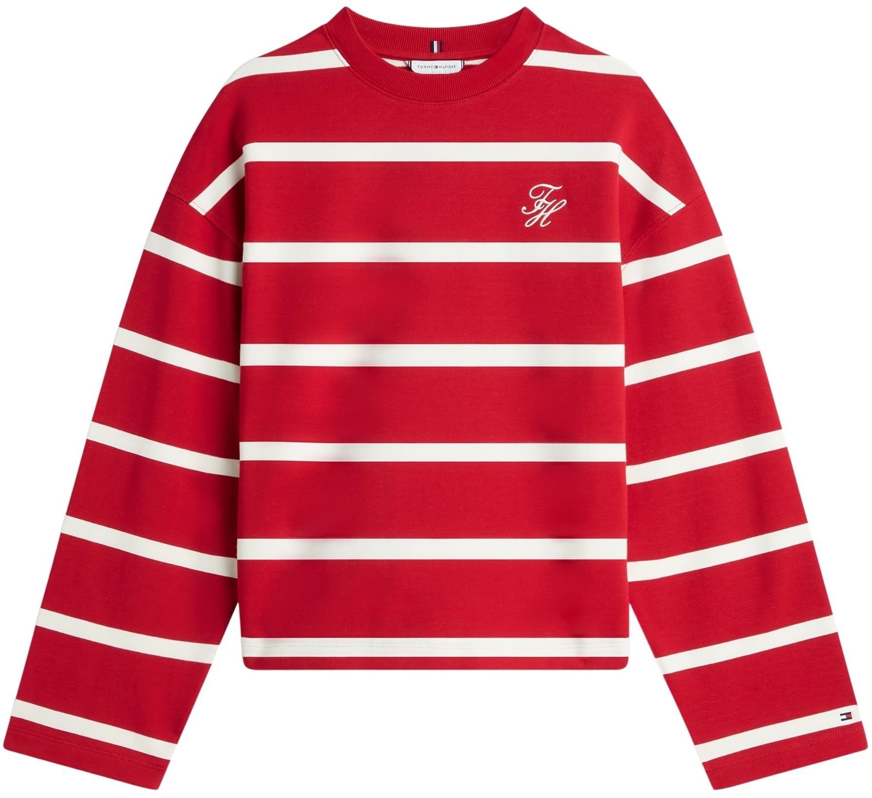 Tommy Hilfiger Damska bluza TH SCRIPT MDRN TERRY SWTSHRT WW0WW48431, czerwona (Primary Red/Calico Stp), XXL, Czerwony (Primary Red/Calico Stp), XXL