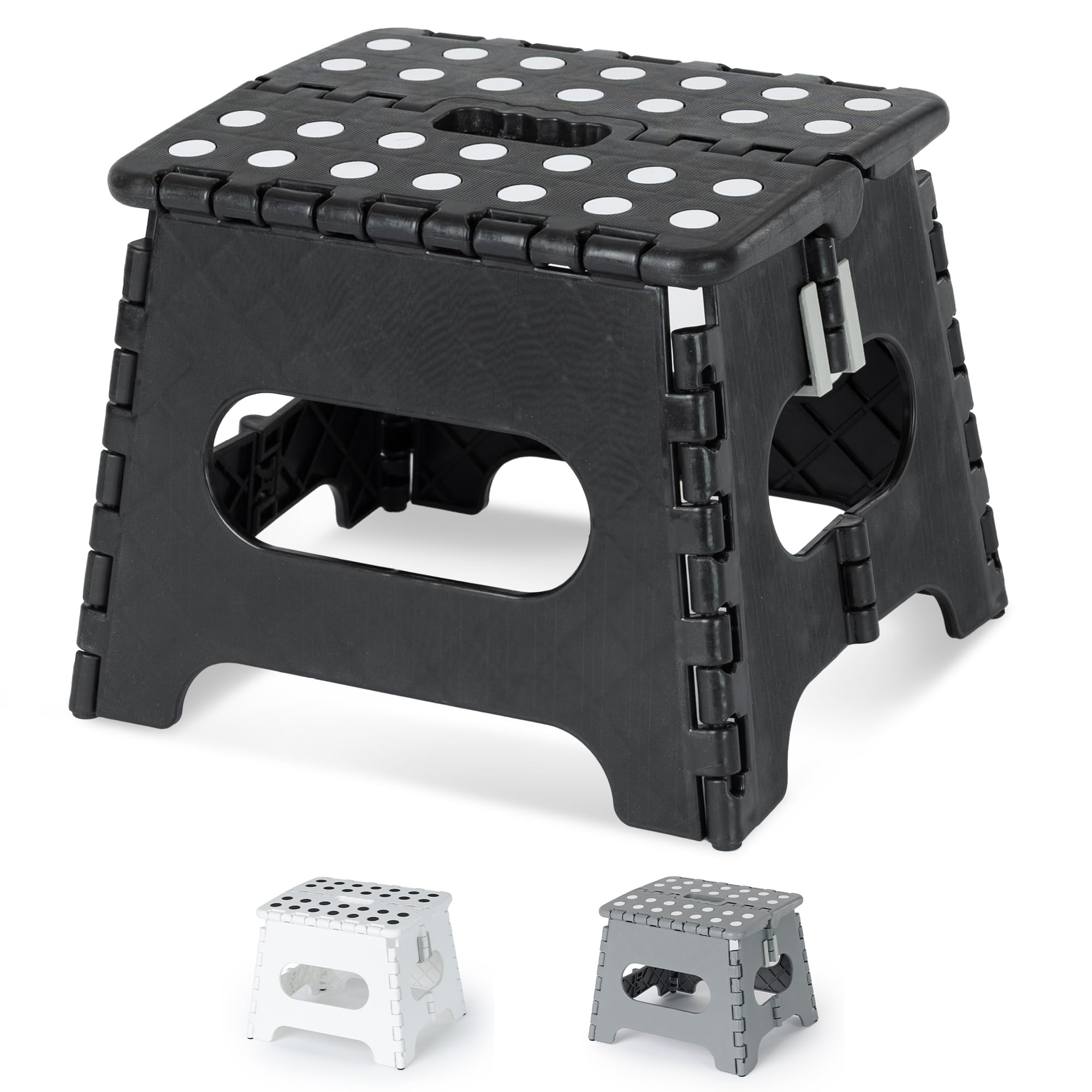 LIVIVO 11" Step Stool Black Lightweight, Portable, Safety Clips 150kg