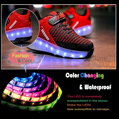Miniatura 4 de Aikuass - Tenis con ruedas y luces LED recargables con USB para niñas y niños