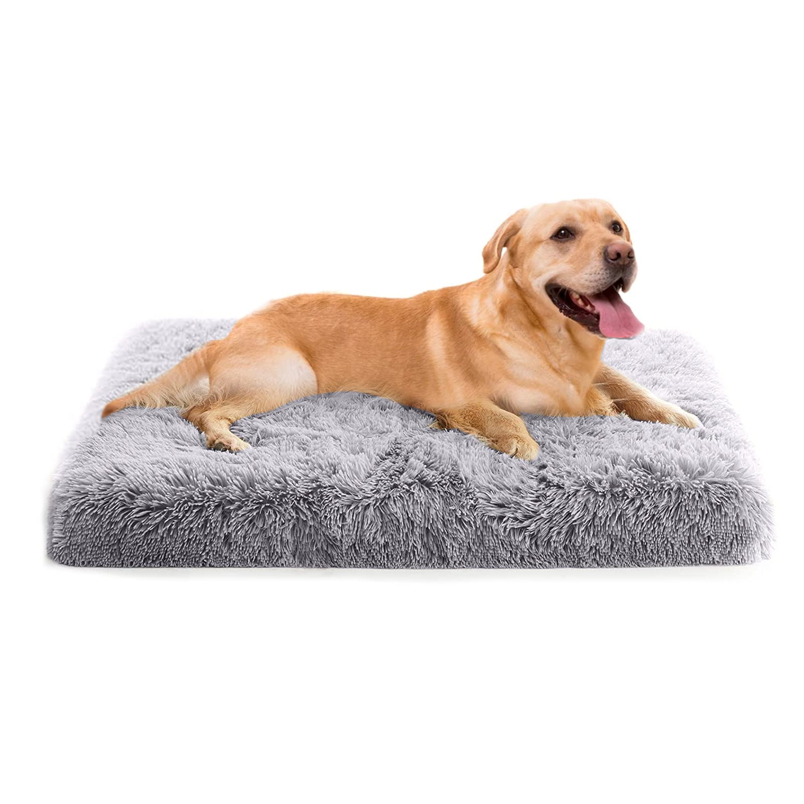 PETCUTE Dog Crate Mattress,Egg Crate Orthopedic Calming Pet Bed with Washable Removable Cover, Deluxe Plush Dog Mat with Anti-Slip Bottom,Ultra Soft Fluffy Pet Pillow Cushion,XL