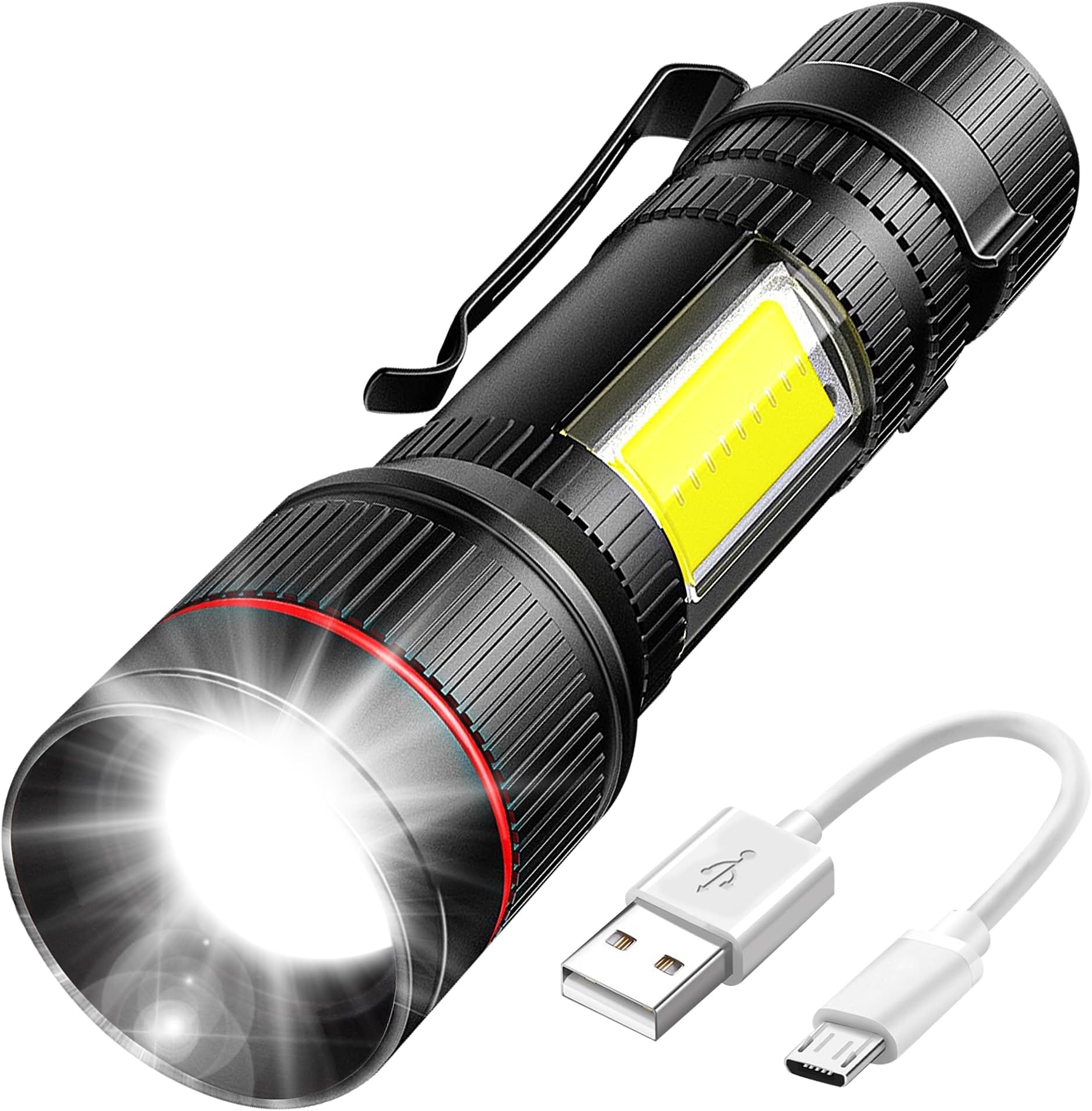 Led Taschenlampe Usb Aufladbar Mit Magnet Karrong Taschenlampe LED Magnet USB Aufladbar Zoombar, Extrem Hell 3000