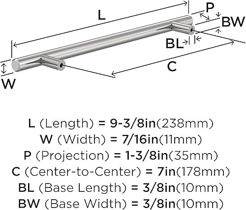 Miniatura 10 de Amerock - Tirador de gabinete, 5-116 pulgadas (128 mm) de centro a centro, tiradores de barra, manija de cajón, asa de cajón, accesorios para
