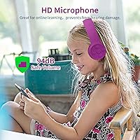 Vista 25 de Auriculares inalámbricos para niños, auriculares Bluetooth para niños pequeños, con aislamiento sobre la oreja, auriculares plegables con micrófono