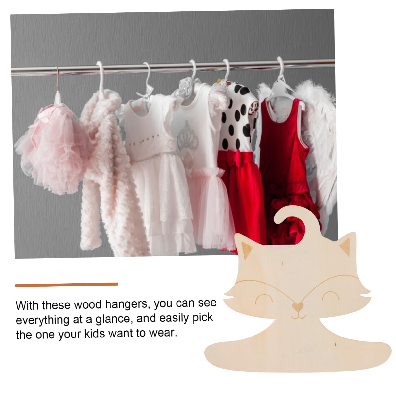 Kinderkleiderbügel 10 Stück mit Fuchs Motiv für Kleidung