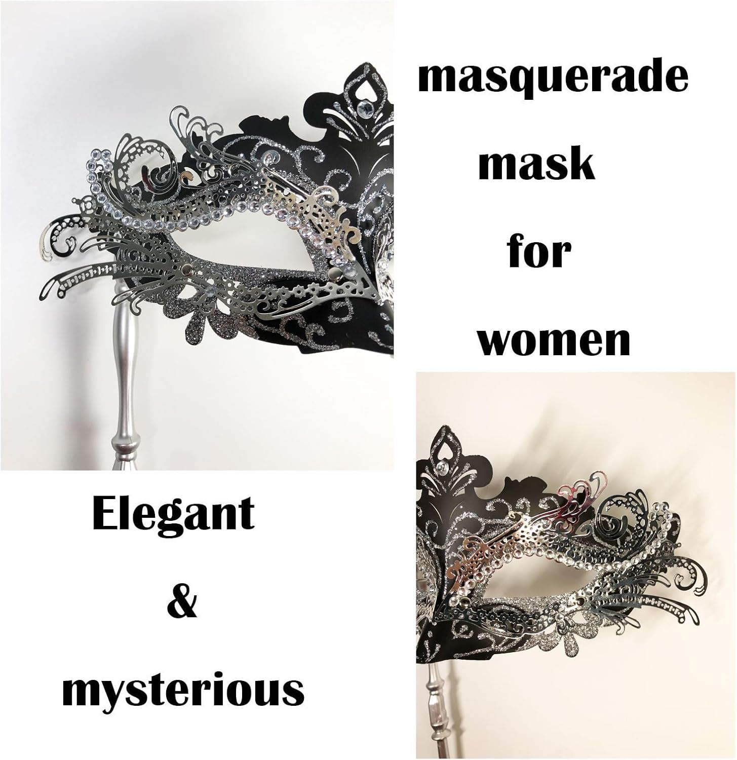 Masquerade Mask for Couple Women Men Mardi Gras Venetian Party Mask Set Halloween Costume Accessory