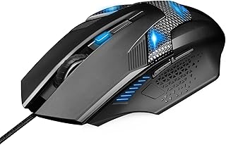 TeckNet RGB Wired Gaming Mouse with 6 Programmable Buttons, 8000 DPI Optical Sensor, Chroma RGB Backlit, Comfortable Grip Ergonomic Computer USB Gaming Mice, for Laptop Desktop PC/Mac Mouse - Black
