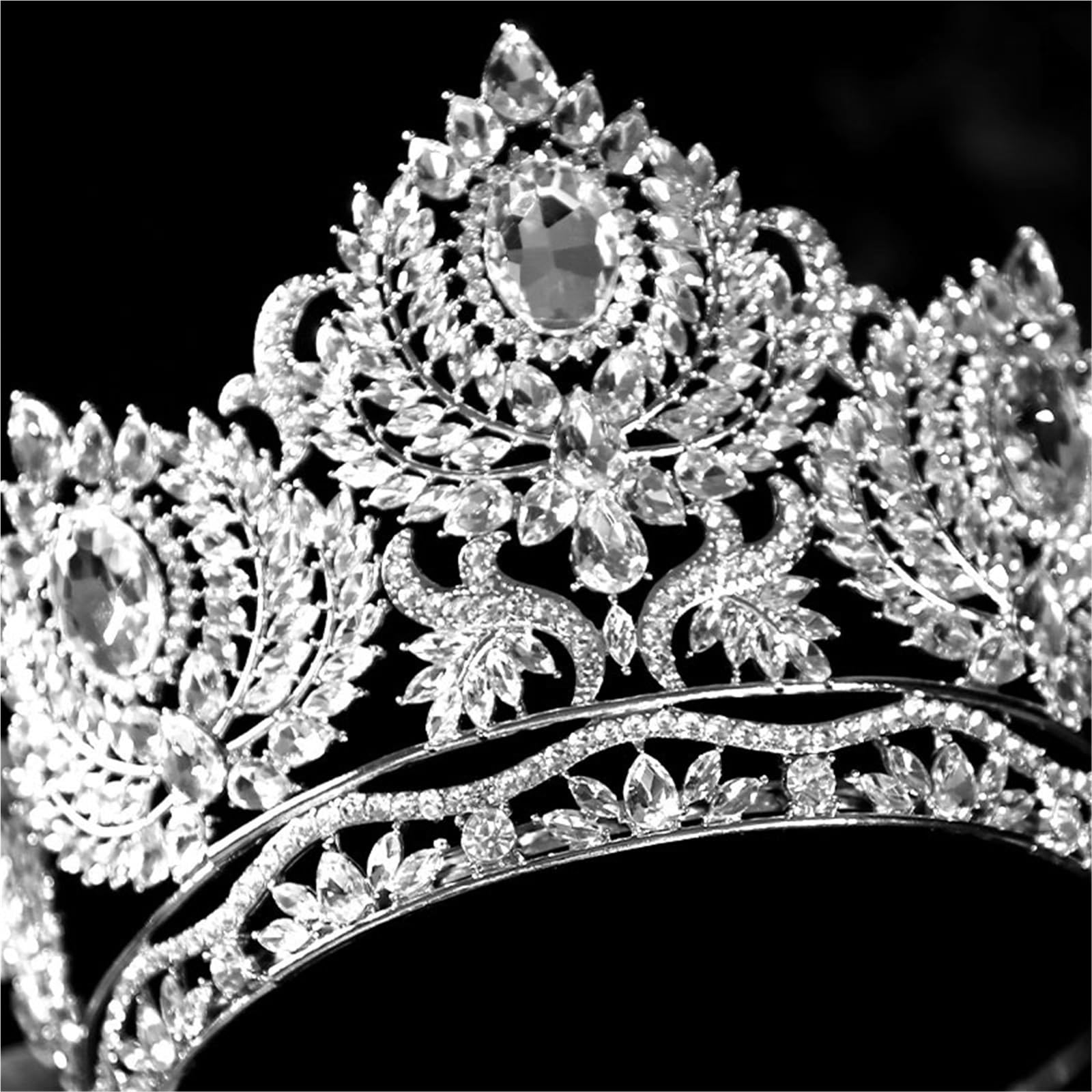 Diademi di strass cristallo con grande diadema