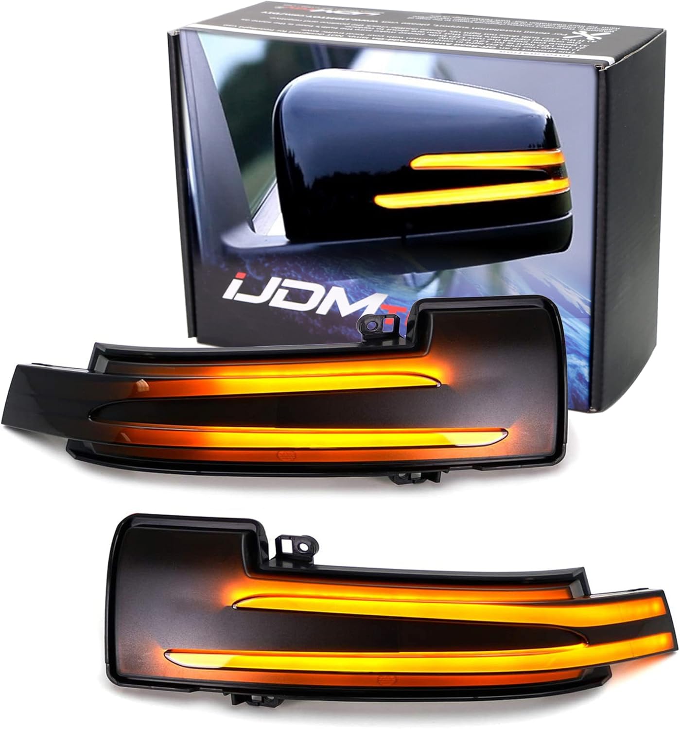 iJDMTOY Smoked Lens Dynamic Sequential Blink LED Side Mirror Turn