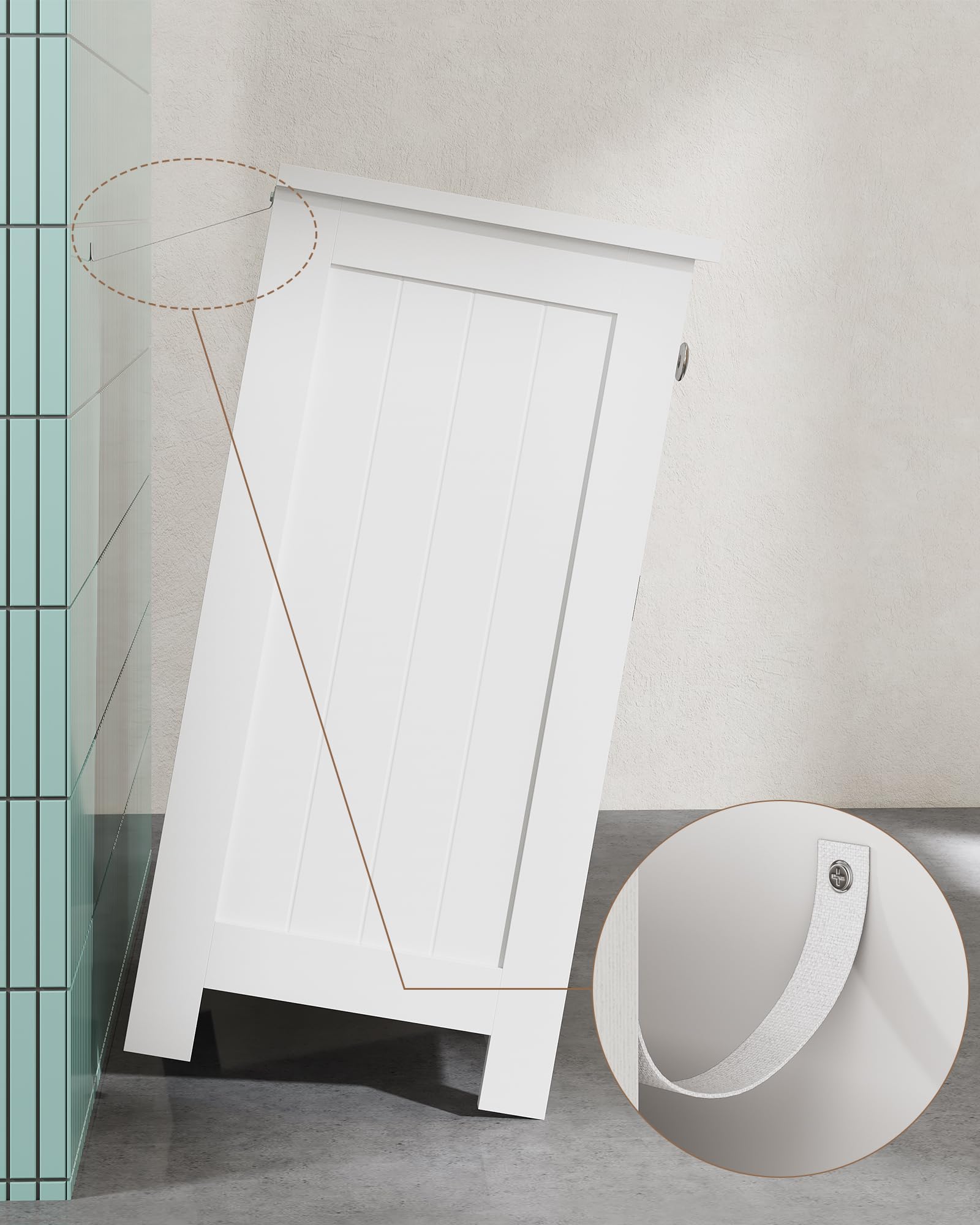 KIMENICH Mobile sottolavabo, lavabo con mobiletto, mobile da bagno a 2 ante, 60 x 30 x 60 cm, bianco, DJ503177