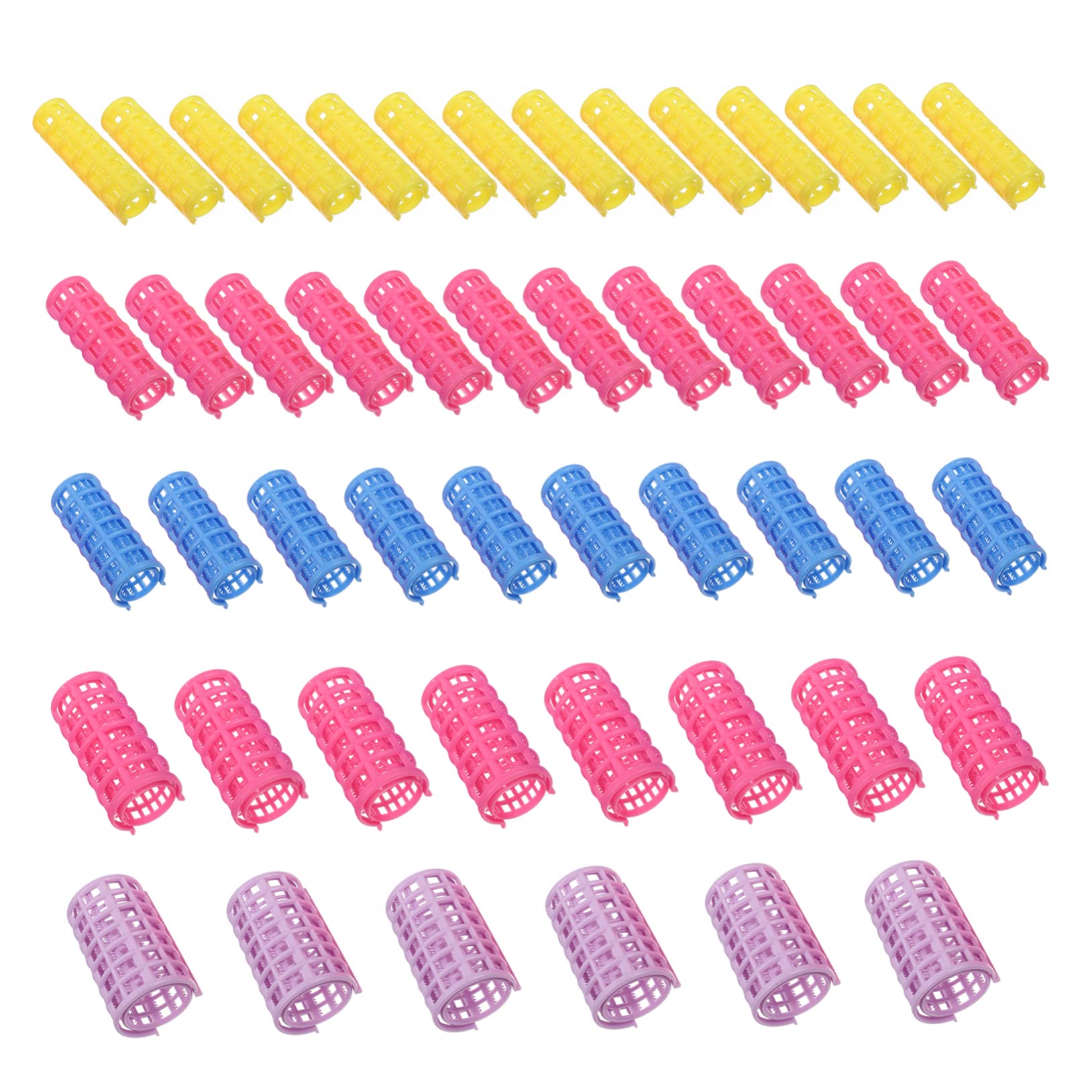 50 piezas Rodillos de Pelo Autoadhesivos de Plástico Kit de Rizador Ligero y Portátil para de Cabello sin para Maquillaje y Tratamientos Faciales Color Aleatorio Color Aleatorio