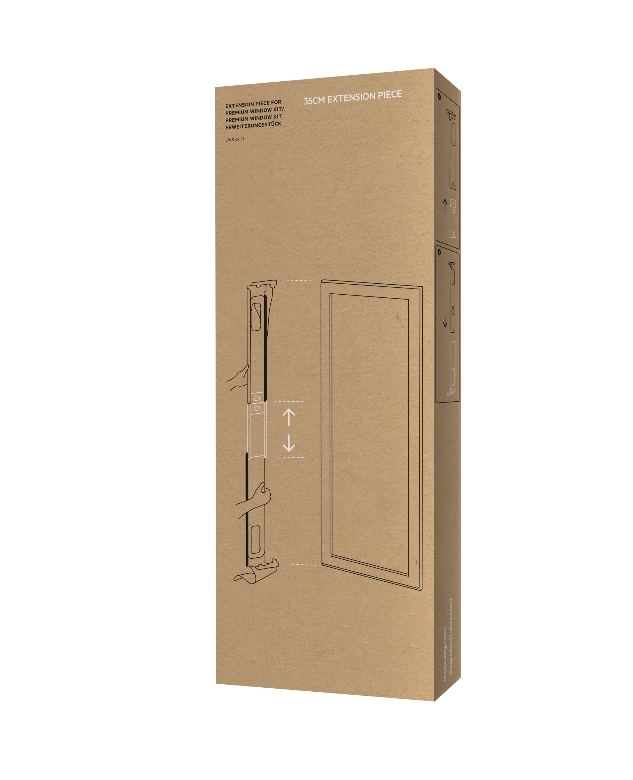 Electrolux EWKEXT1 Erweiterungsstück für AWKIT5, EWKIT5 PremiumWindow/Verlängerungsstück/passend für hohe Fenster/kombinierbar / 35cm lang/maximal bis zu einer Höhe von 2,0m erweiterbar/weiß