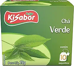 Kisabor, Chá Verde, Para infusão, 15 Gramas com 10 Saquinhos