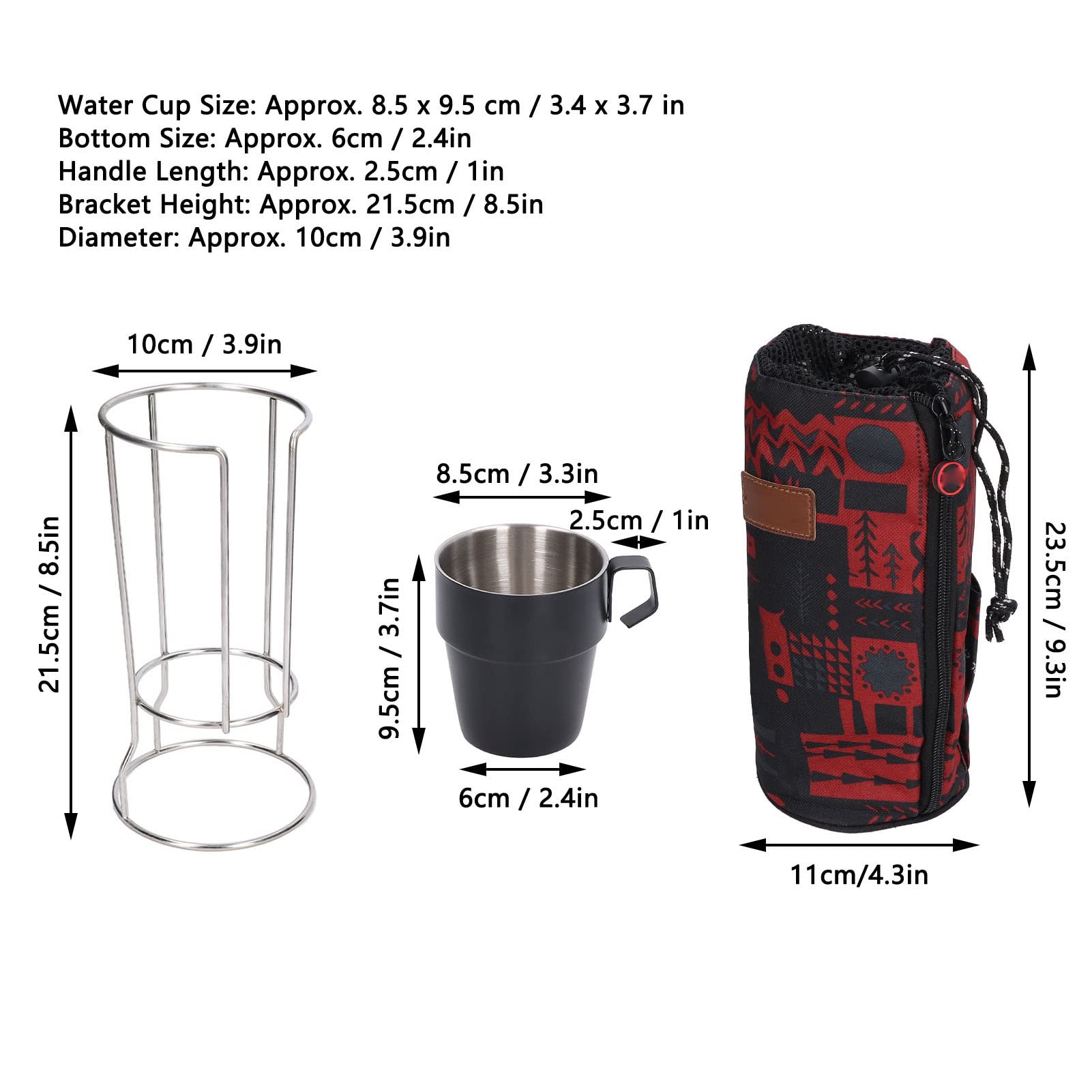 Wisecoco 4 Unids/Set 300ml Taza De Café para Acampar, Taza De Café De Acero Inoxidable Aislamiento Térmico Grueso Taza De Café Al Vacío De Doble Capa Taza De Agua Portátil