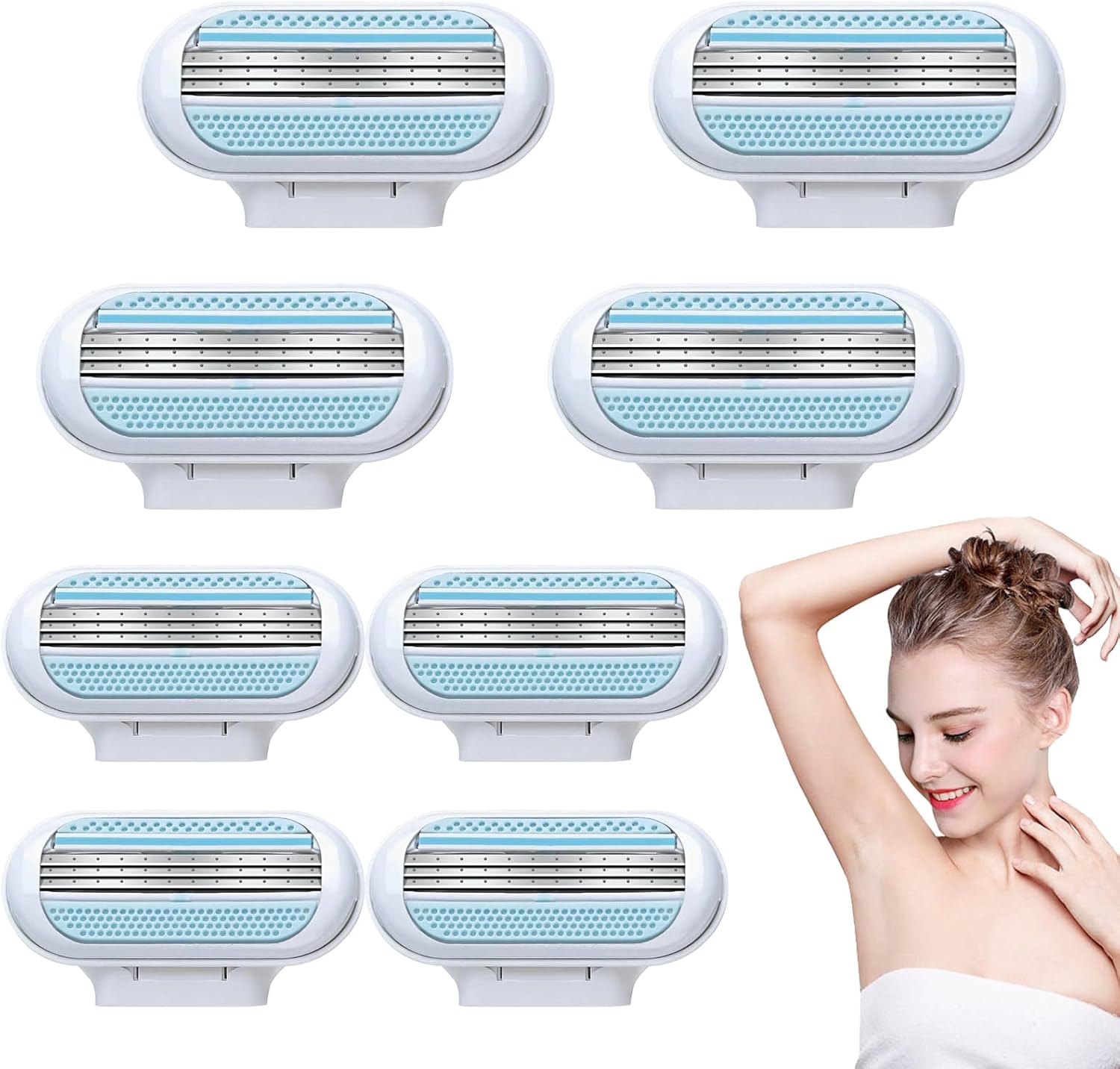 Razor Blades Compatible with Gillette Venus，8pcs Extra Smooth