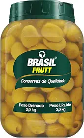 Brasil Frutt Azeitona Verde Gordal Sem Caroço balde 2kgs