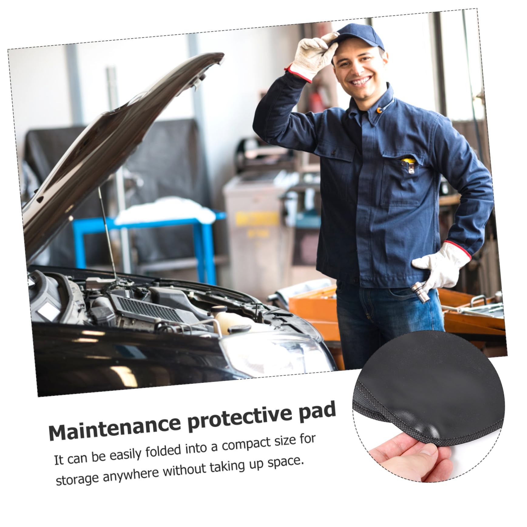 LABRIMP Tapis de Protection Magnétique pour Aile de Voiture Noir Antisalissure et Anti-Rayures Matériau pour Atelier Mécanique Facile à Plier et Installer