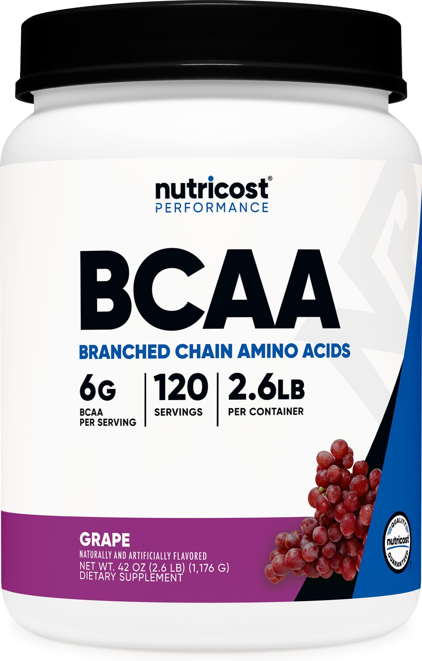 Nutricost BCAA Powder (Grape) 120 Servings, Optimal 2:1:1 Ratio, GMO-Free