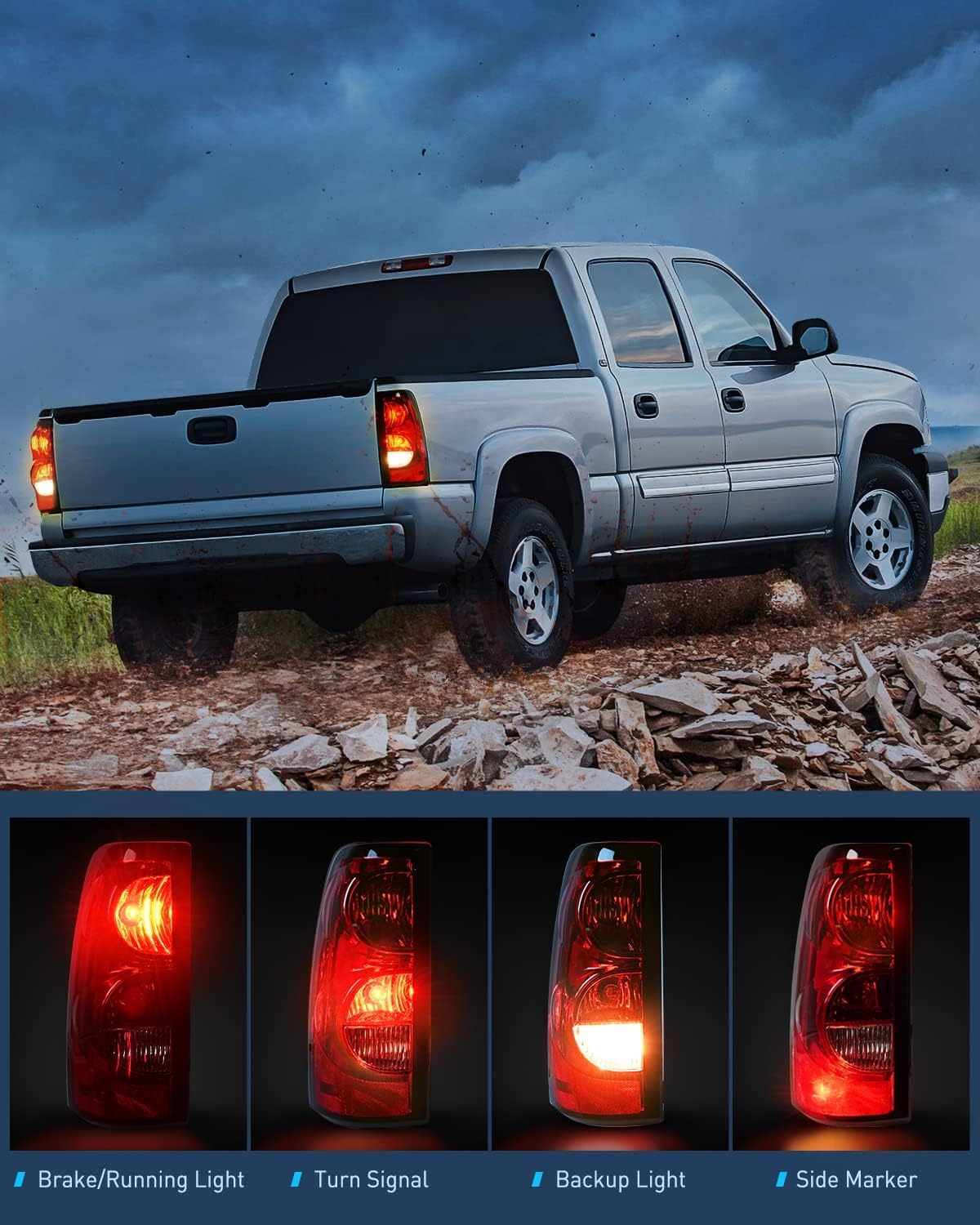 Nilight Conjunto De Faros Delanteros Y Luces Traseras Compatible Con Chevy Silverado 1500 1500 1500HD 2500 2500 2500HD 3500 2007 Chevy Silverado 1500 2500 3500 2007 Estilo Clásico OE