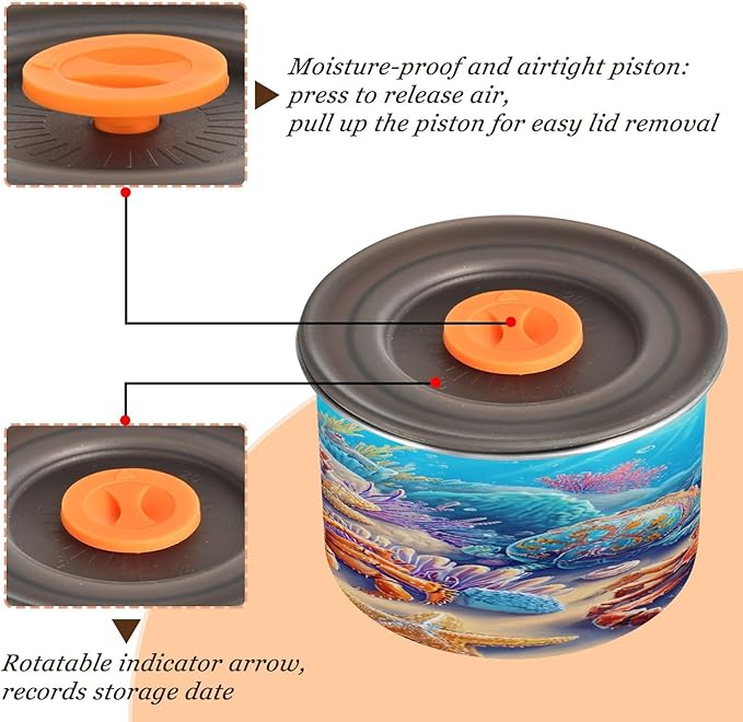 ALAZA Marine Crab Ocean Coffee Canister 30oz Acero Inoxidable miniatura 5