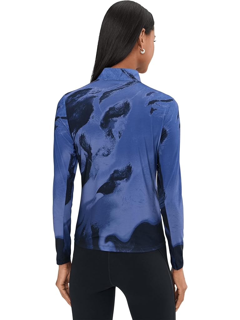 Brown Jamie Sadock Spirit Print Long Sleeve Sunsense 1/4 Zip Top